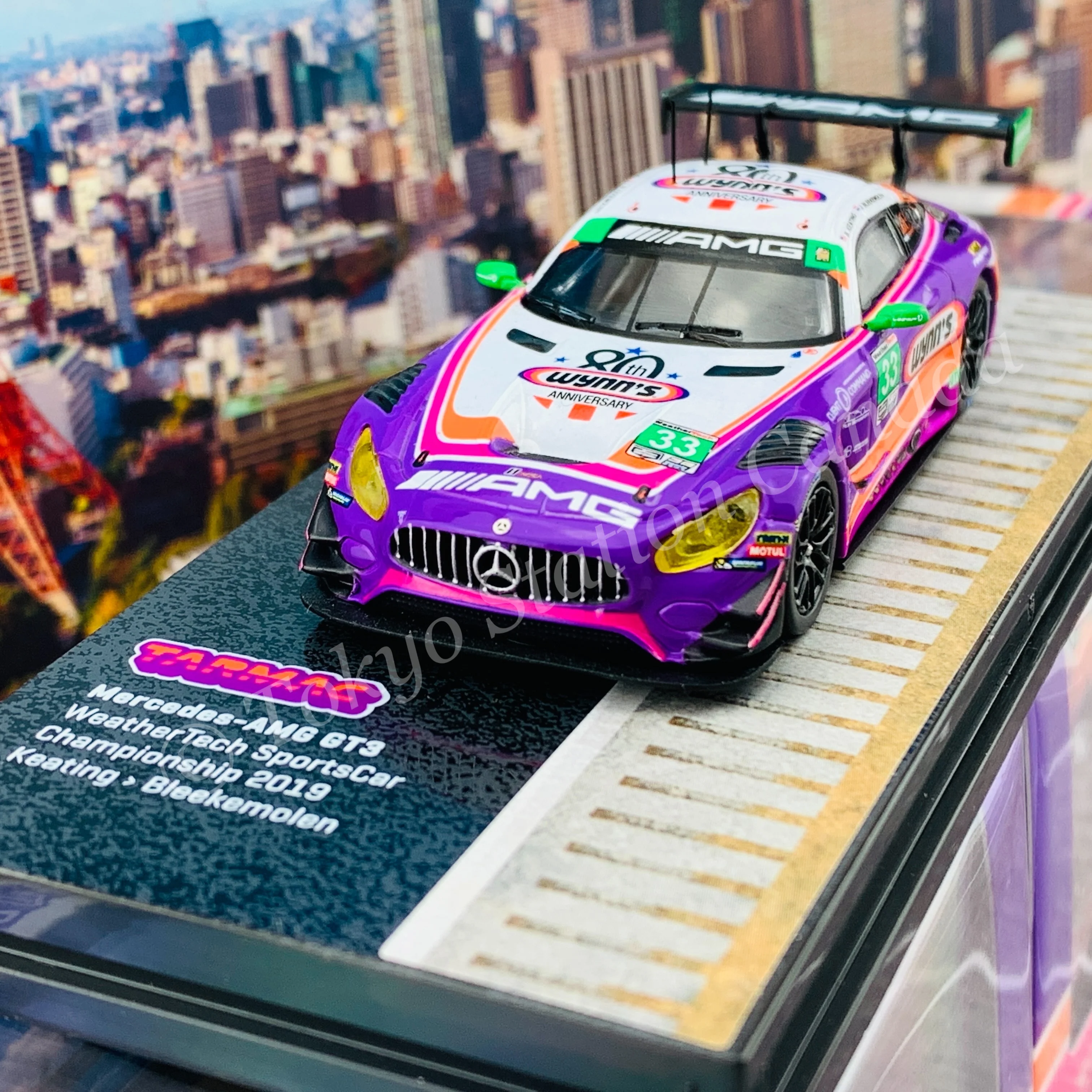 Tarmac Works HOBBY64 Collection 1/64 Mercedes-AMG GT3 WeatherTech SportsCar Championship 2019 Keating / Bleekemolen T64-008-19WSC33 - Image 2