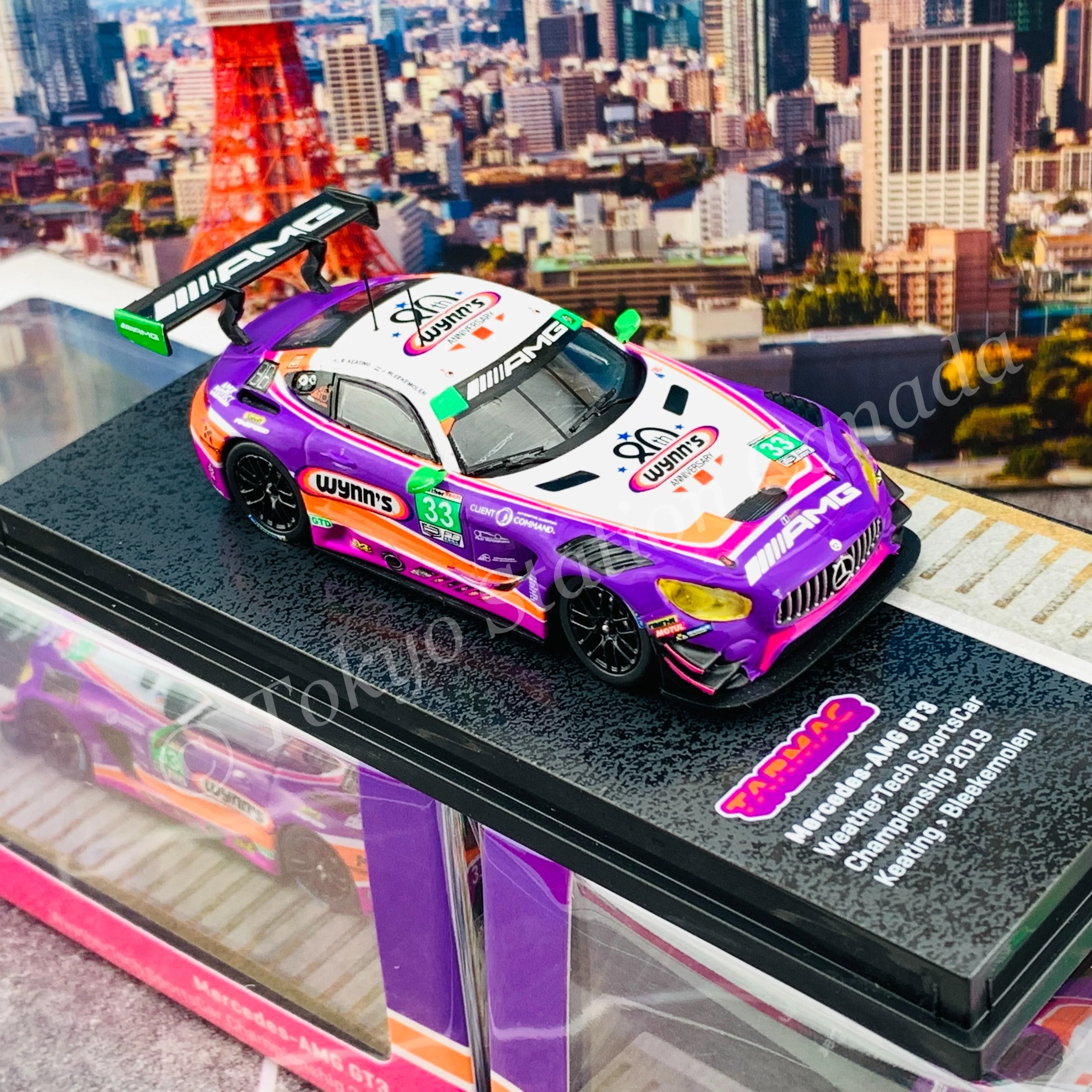 Tarmac Works HOBBY64 Collection 1/64 Mercedes-AMG GT3 WeatherTech SportsCar Championship 2019 Keating / Bleekemolen T64-008-19WSC33 - Image 4