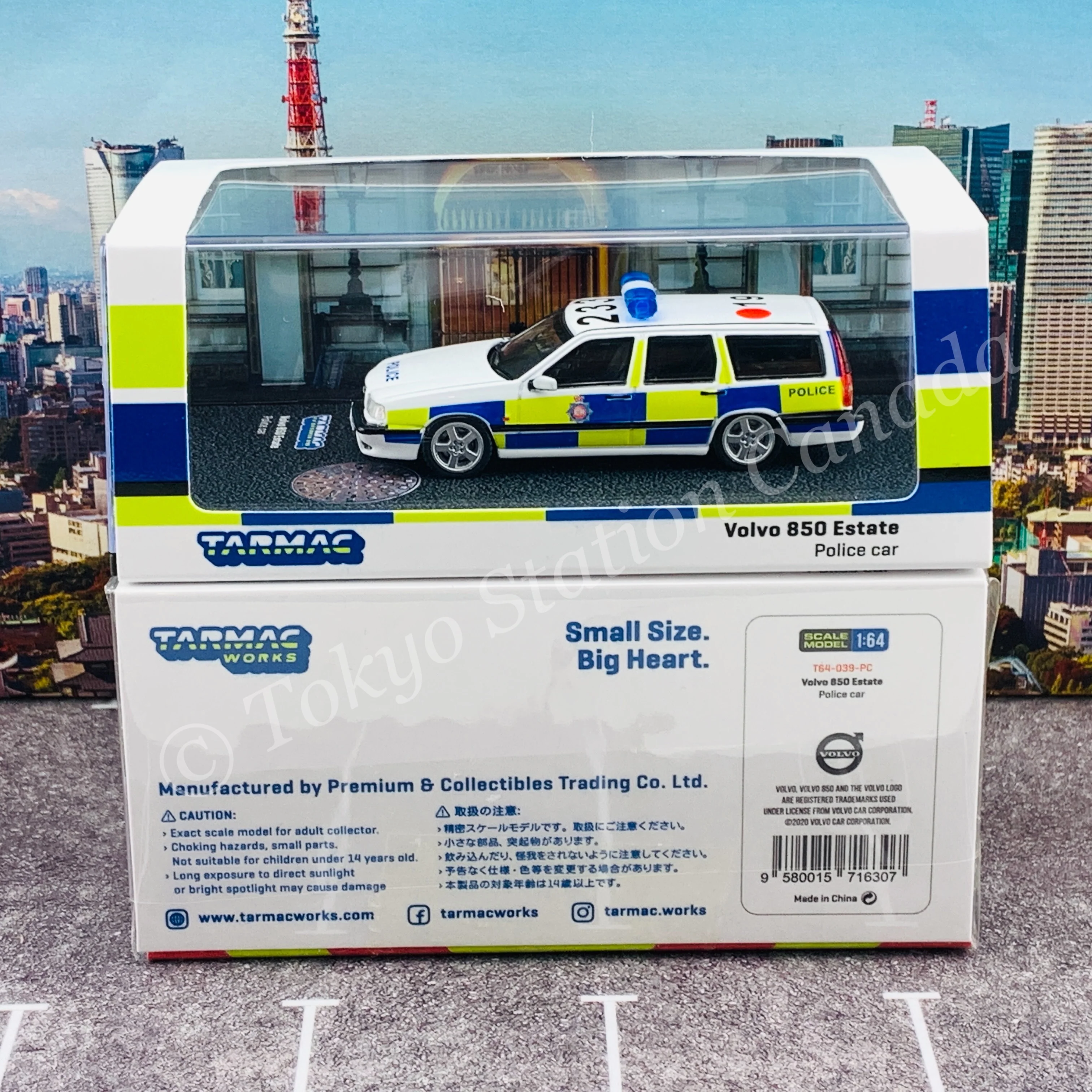 Tarmac Works HOBBY64 Collection 1/64 Volvo 850 Estate Police car T64-039-PC - Image 6