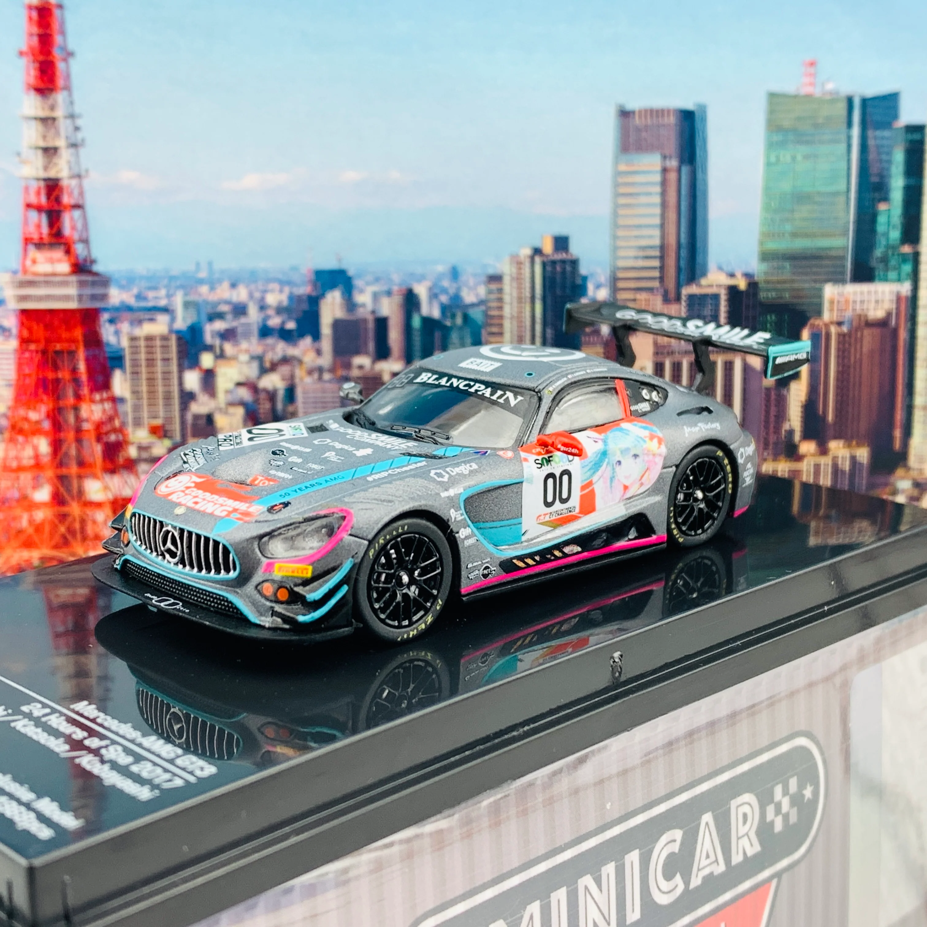 Tarmac Works HOBBY64 Collection 1/64 Mercedes AMG GT3 24 Hours of Spa 2017 Taiwan Exclusive Model Limited Edition 1968 pcs T64-008-17SPA00 - Image 2