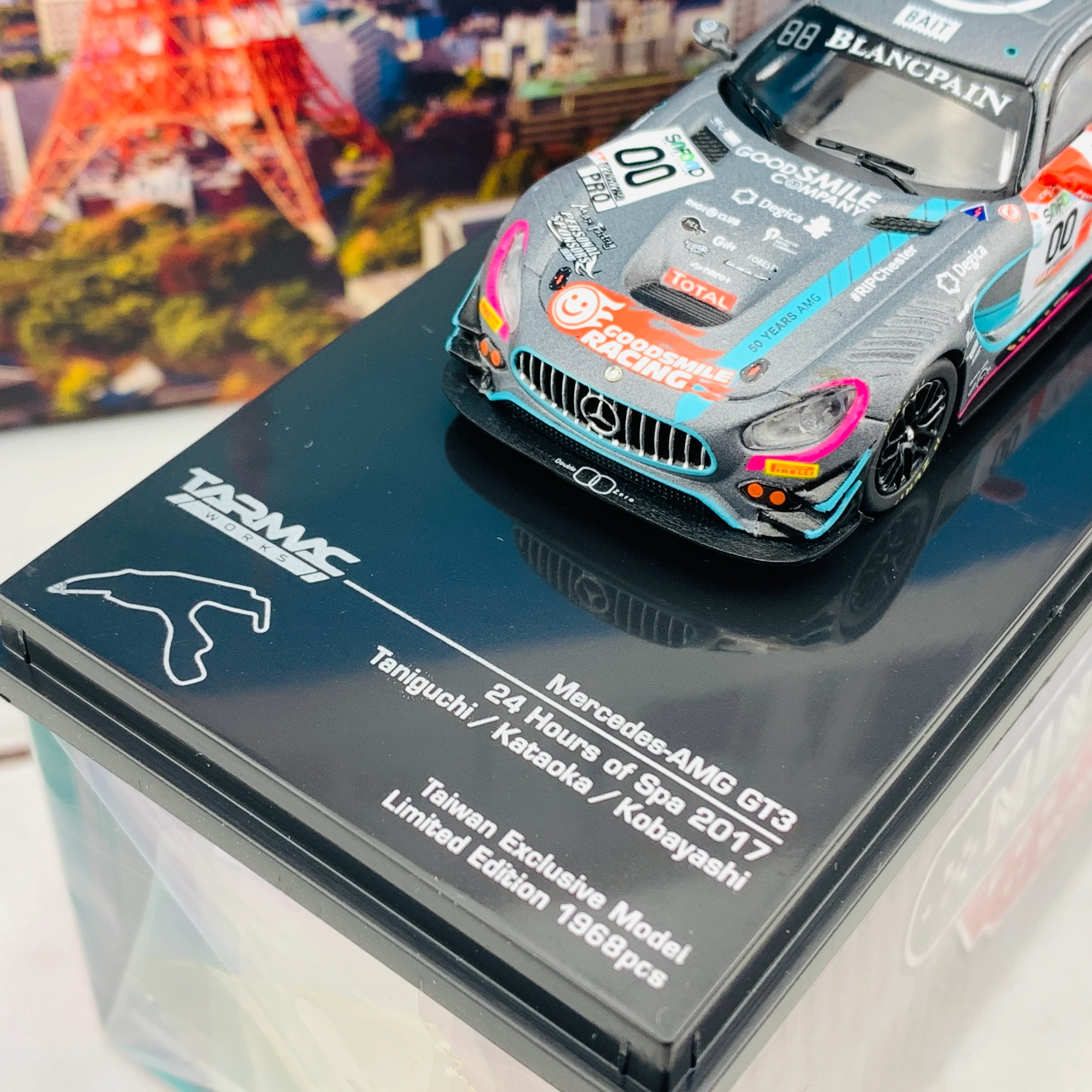 Tarmac Works HOBBY64 Collection 1/64 Mercedes AMG GT3 24 Hours of Spa 2017 Taiwan Exclusive Model Limited Edition 1968 pcs T64-008-17SPA00 - Image 3