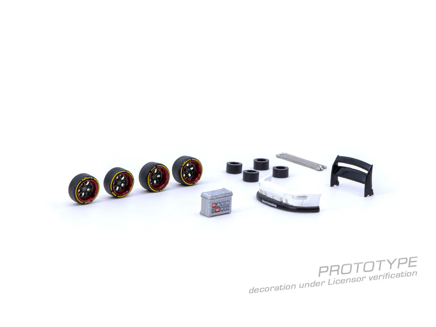 TARMAC WORKS PARTS64 1/64 AL13 Wheels DC 003 Red/Black Designed for RWB Models T64W-005-RDBK - Image 2