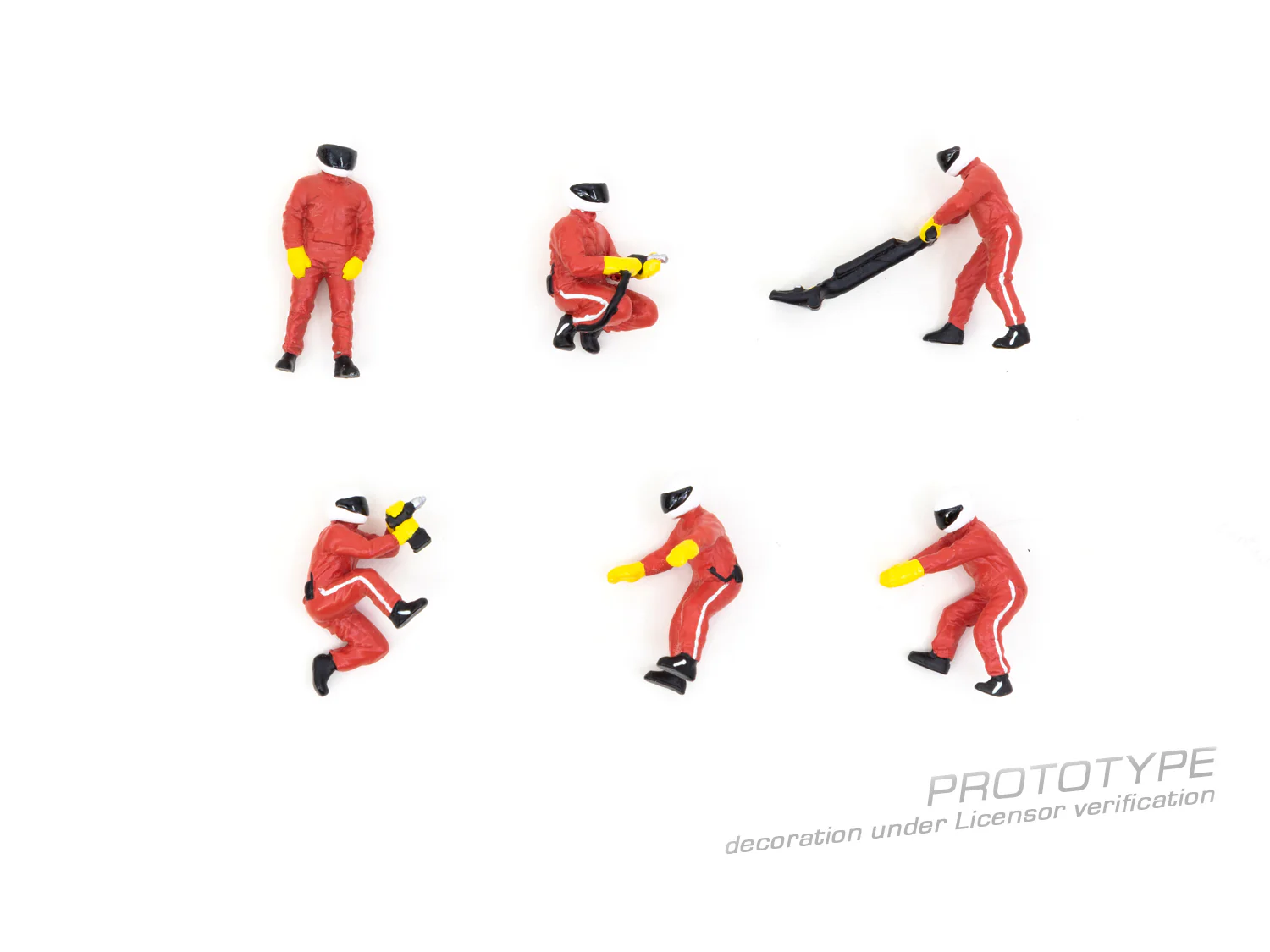 TARMAC WORKS PARTS64 1/64 Figures Set Pit Crew Red T64F-007-RED - Image 2