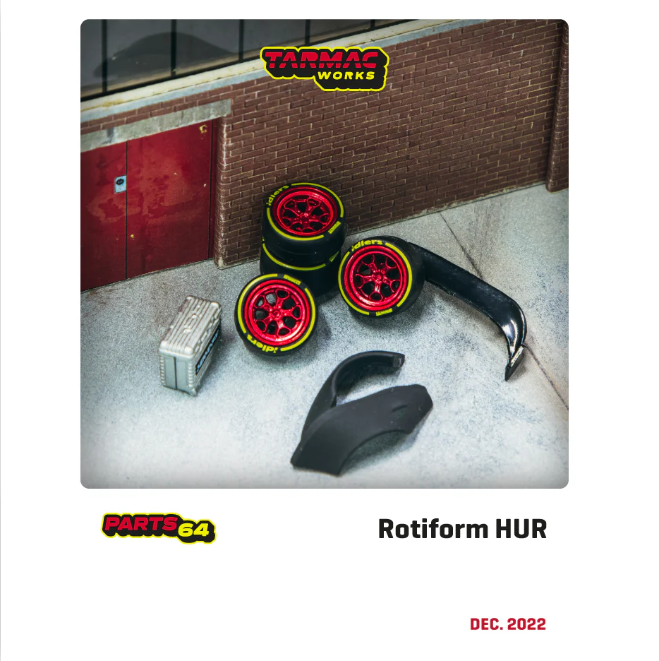 TARMAC WORKS PARTS64 1/64 Rotiform HUR Chrome Red T64W-006-RD