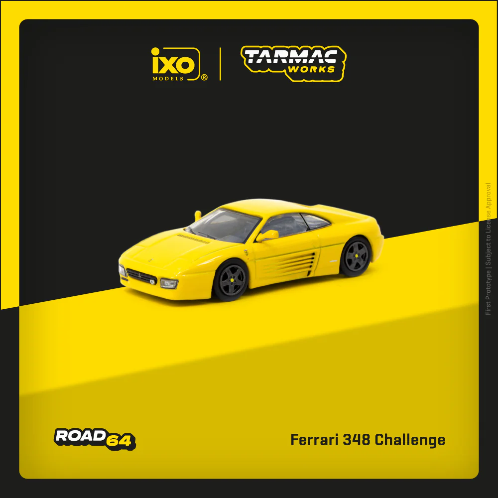 TARMAC WORKS ROAD64 1/64 Ferrari 348 Challenge Yellow T64R-082-YL - Image 2