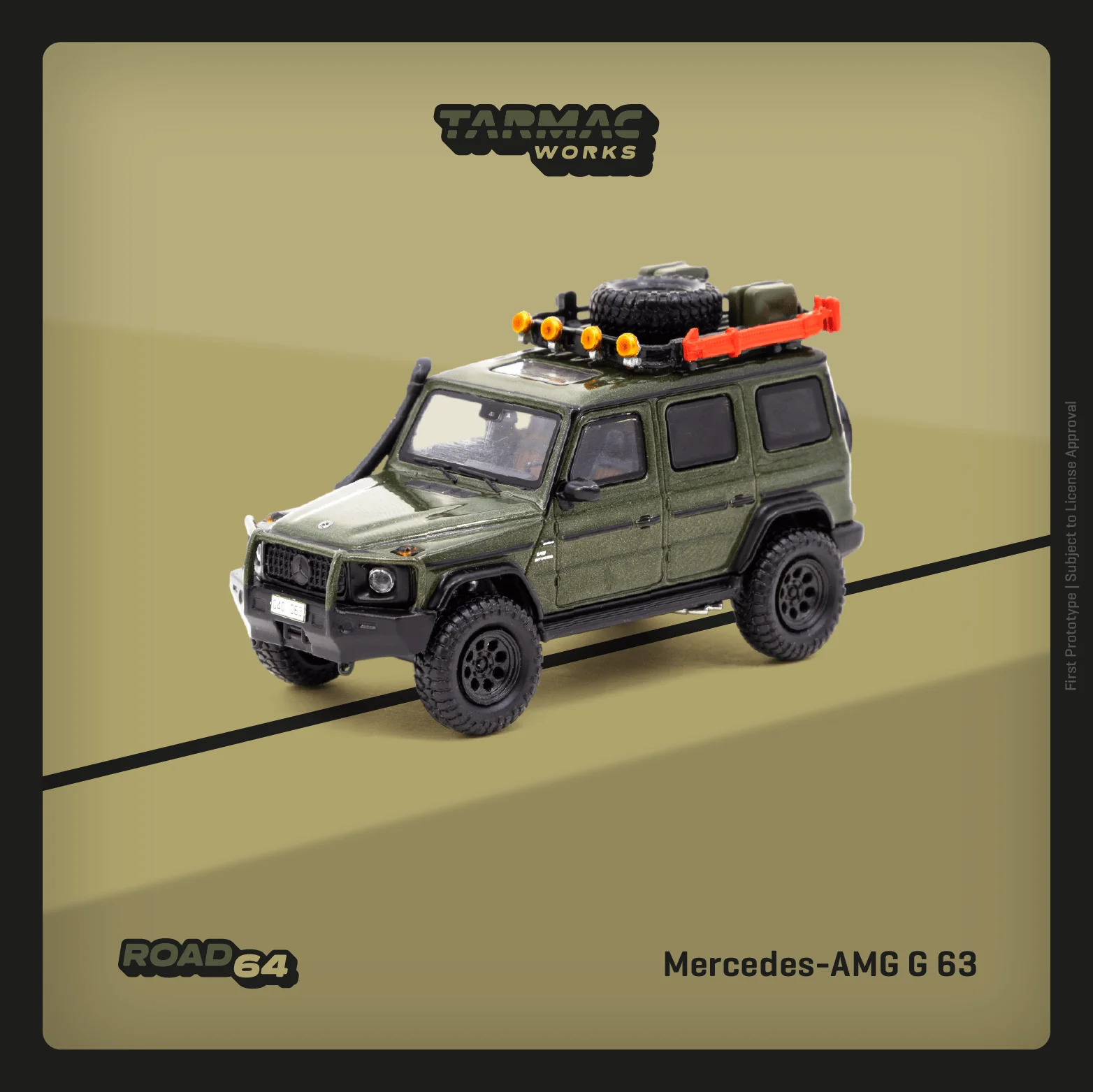TARMAC WORKS ROAD64 1/64 Mercedes-AMG G63 Dark Green with off-road roof rack T64R-040-GN - Image 4