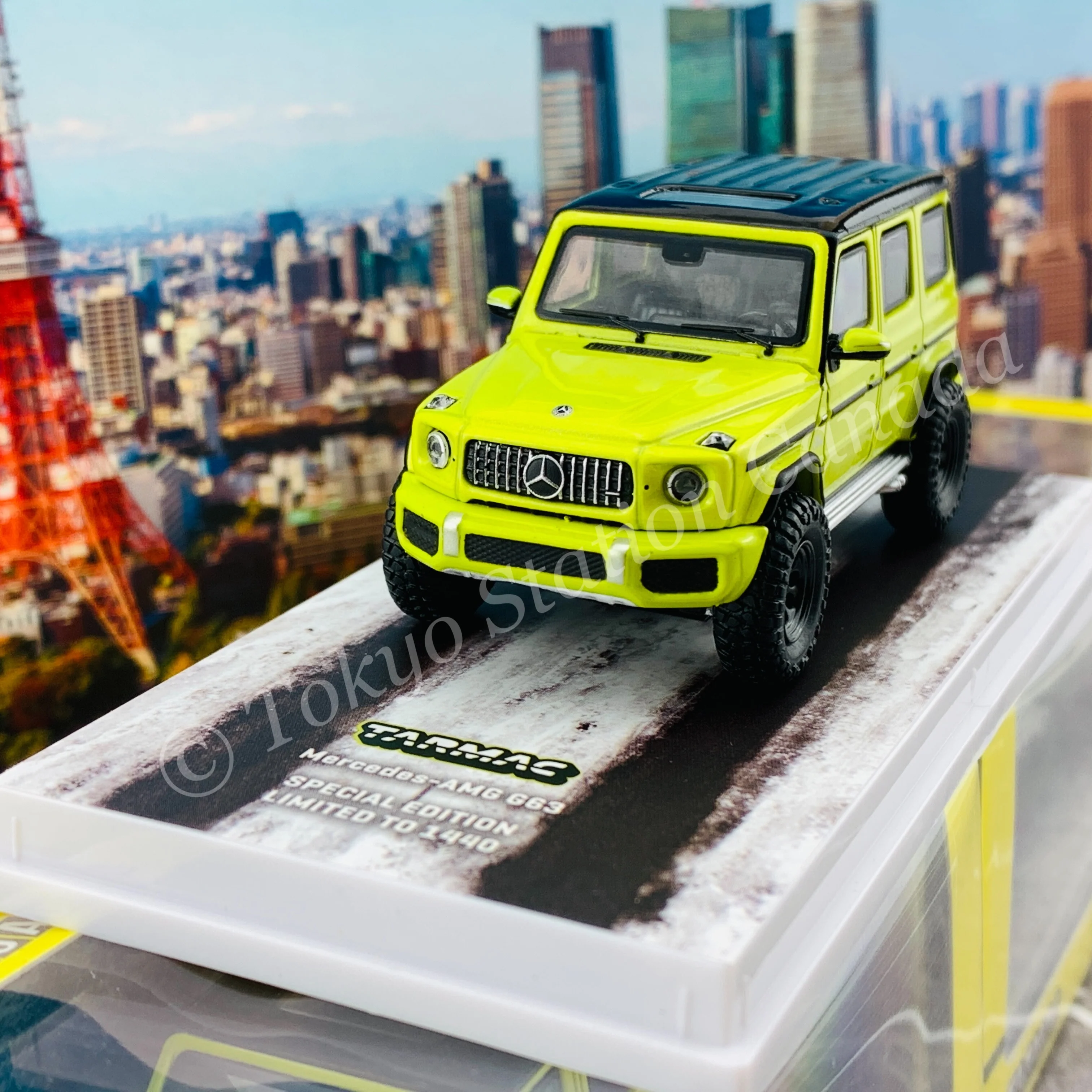 TARMAC WORKS ROAD64  1/64 Mercedes-AMG G63 Electric Beam/Yellow - WebStore Special Edition T64R-040-YE - Image 2