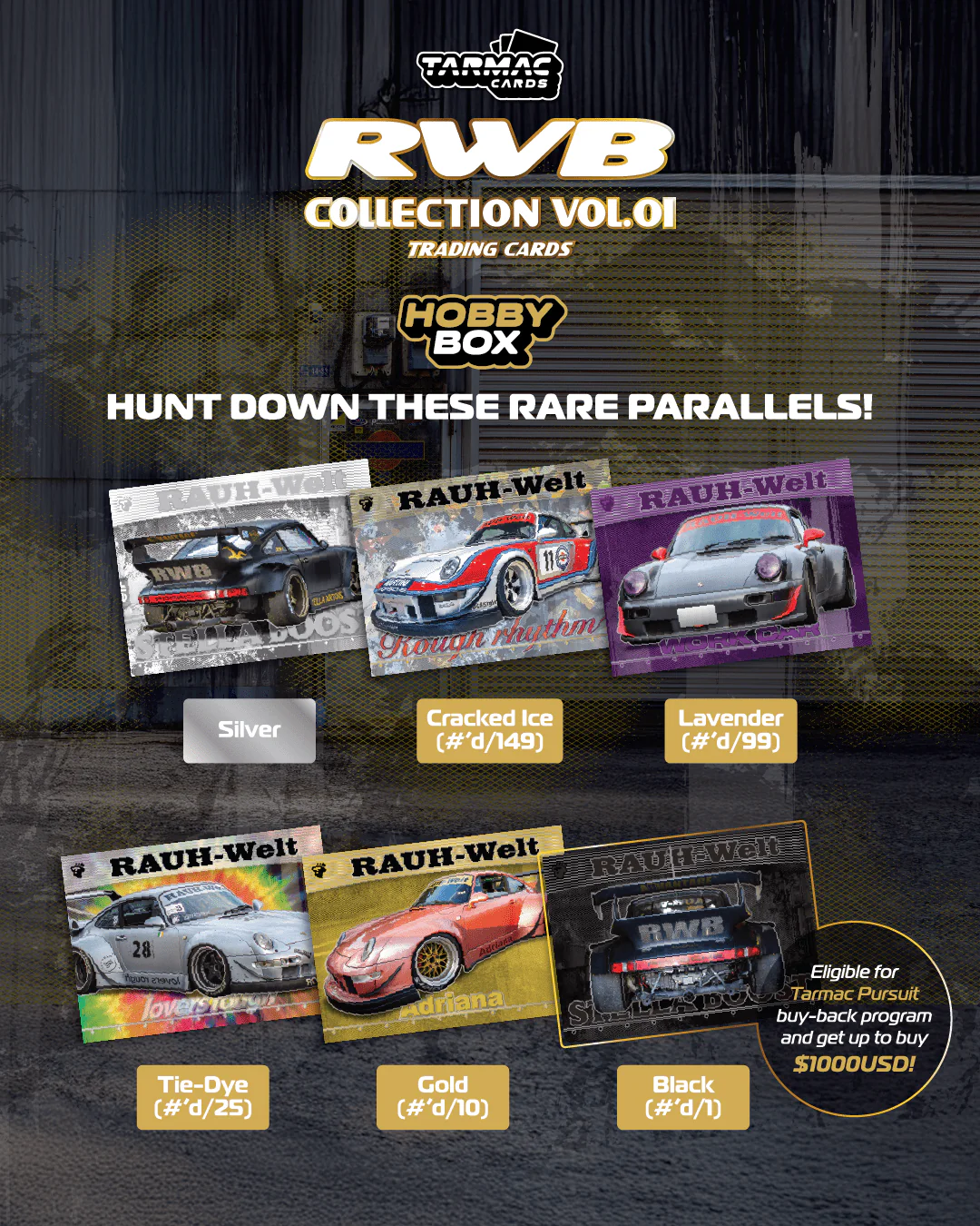 TARMAC WORKS Tarmac Cards RWB Collection Vol.01 - Hobby Box TC-RWBC-H01 - Image 2