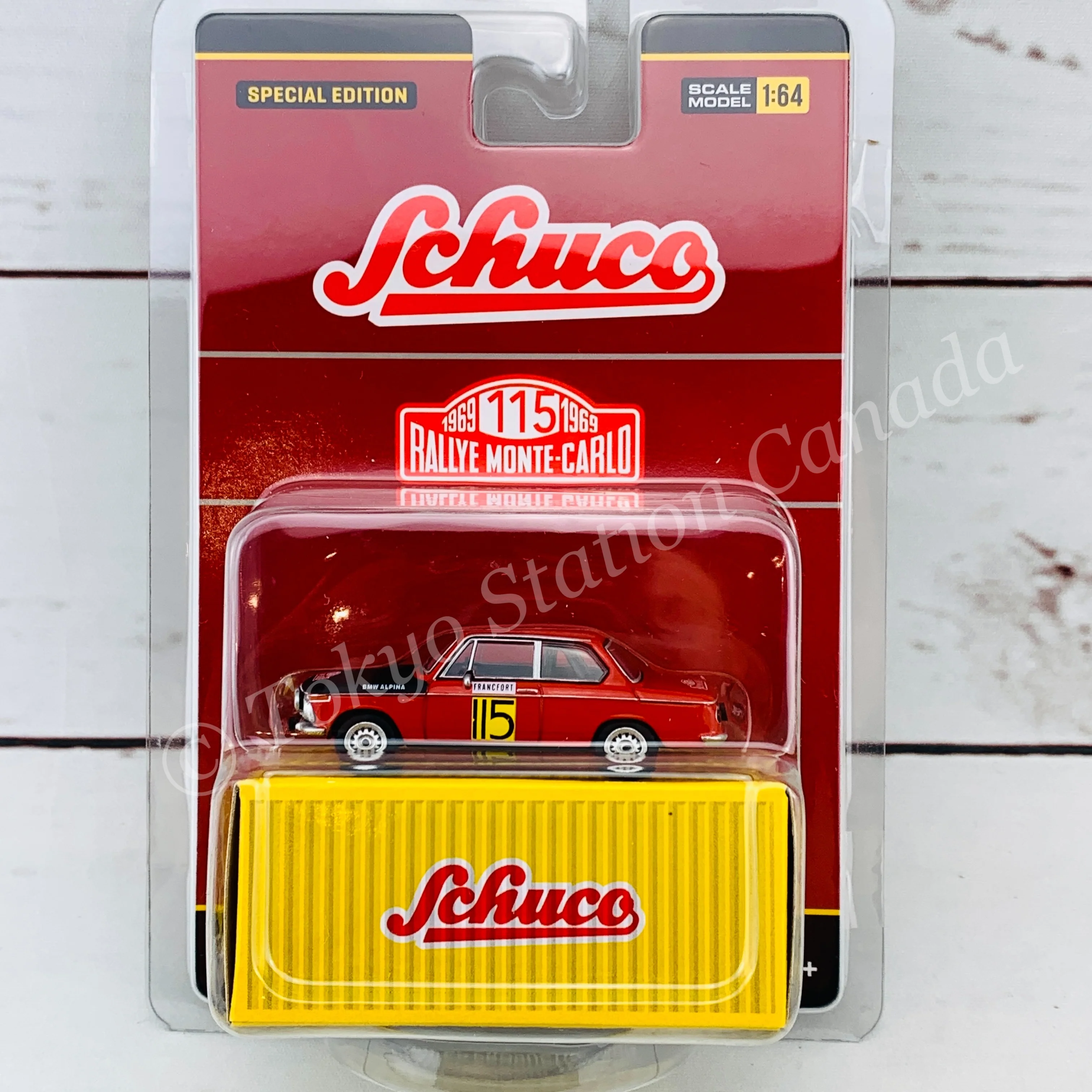 Tarmac Works x Schuco 1/64 BMW 2002  Rally Monte Carlo 1969 *** Schuco Special Edition *** T64S-007-MC69 - Image 2