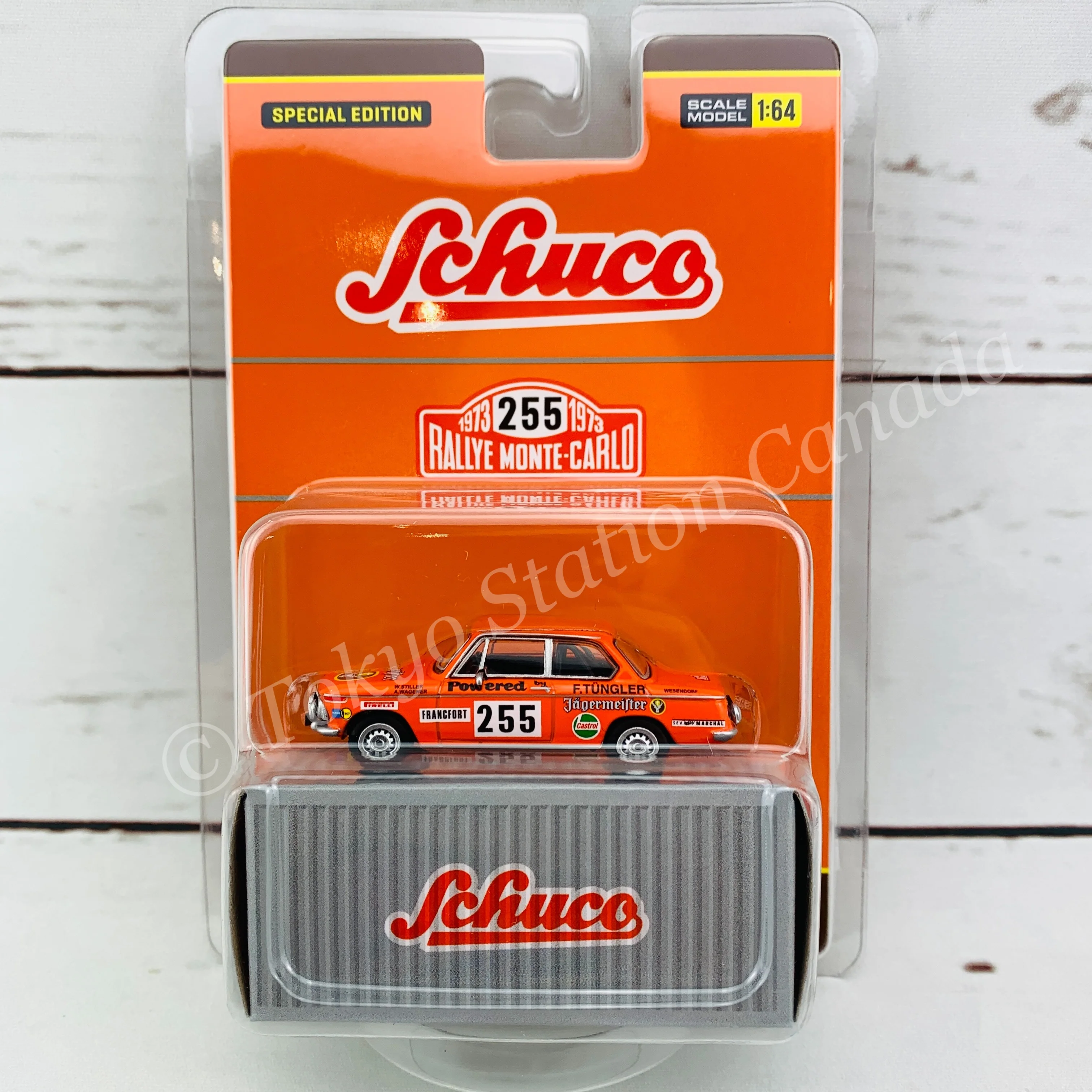Tarmac Works x Schuco 1/64 BMW 2002 Jagermeister Rally Monte Carlo 1973 T64S-007-JAG - Image 2
