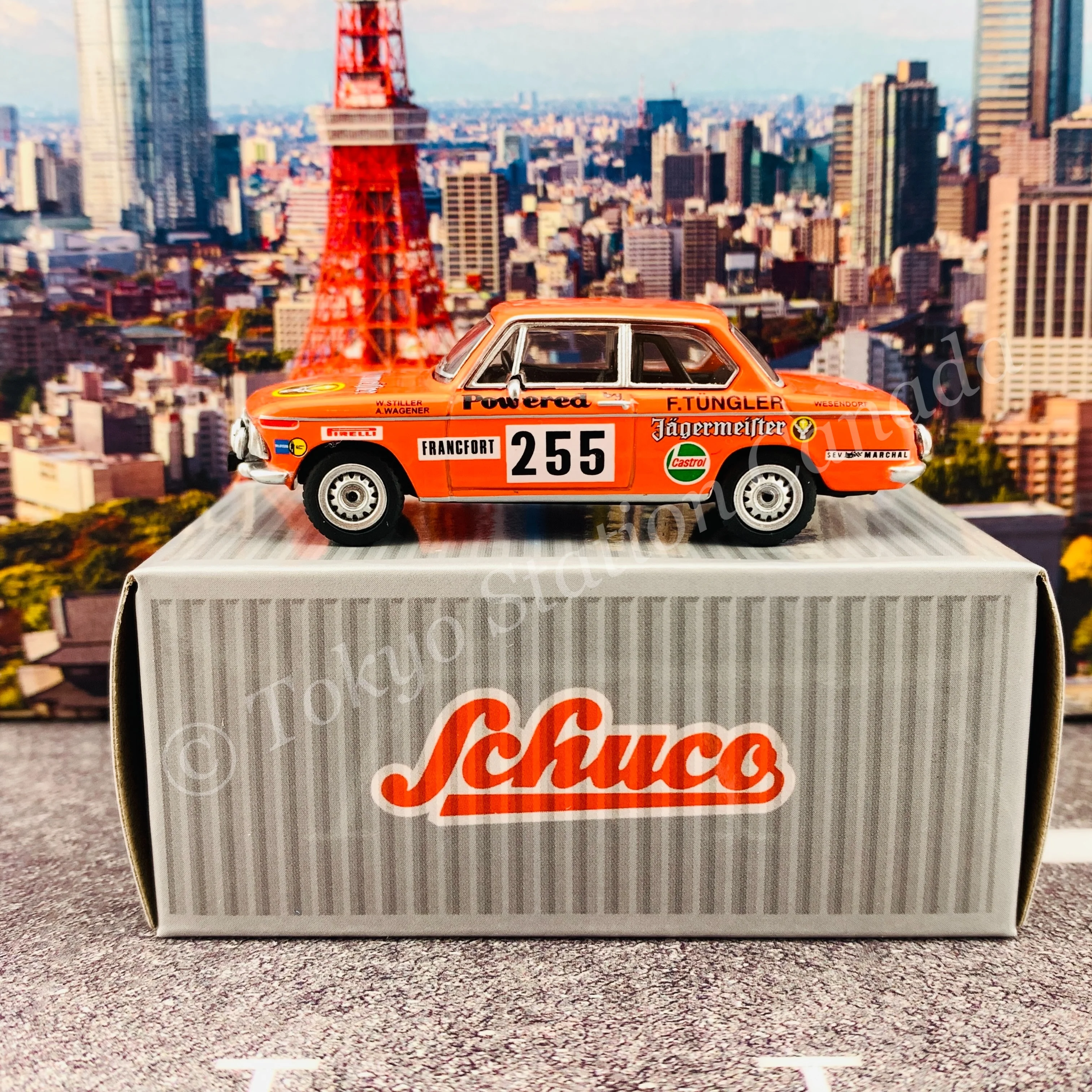 Tarmac Works x Schuco 1/64 BMW 2002 Jagermeister Rally Monte Carlo 1973 T64S-007-JAG - Image 3