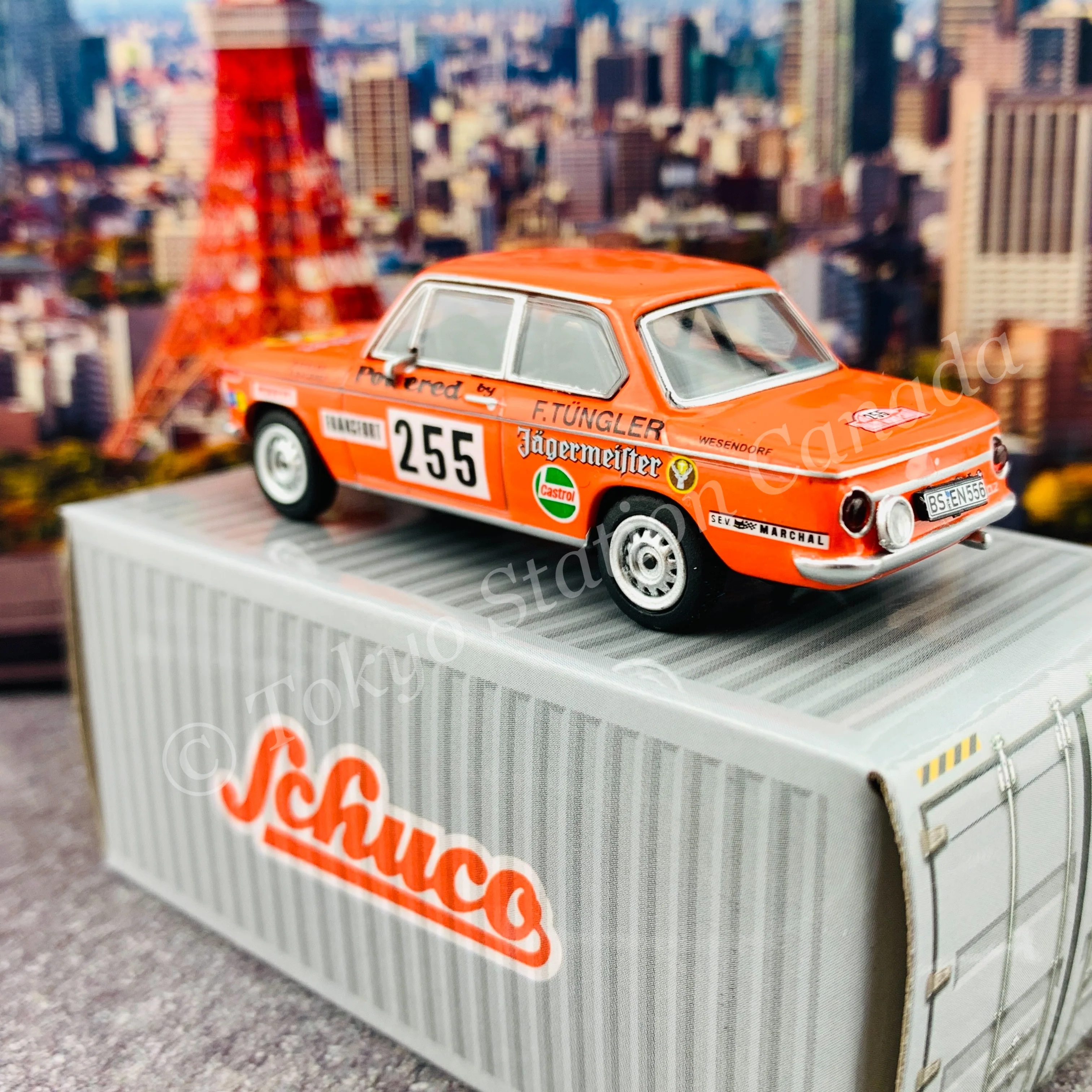 Tarmac Works x Schuco 1/64 BMW 2002 Jagermeister Rally Monte Carlo 1973 T64S-007-JAG - Image 5