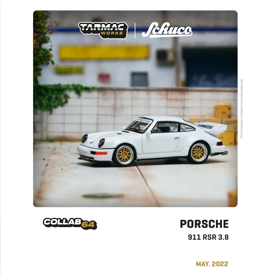 TARMAC WORKS x Schuco COLLAB64 1/64 Porsche 911 RSR 3.8  White T64S-003-WH - Image 4