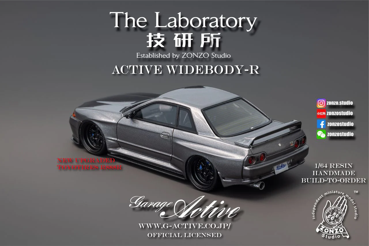 The Laboratory 1/64  RESIN Active Widebody-R R32 (Garage Active) - Grey - Image 2