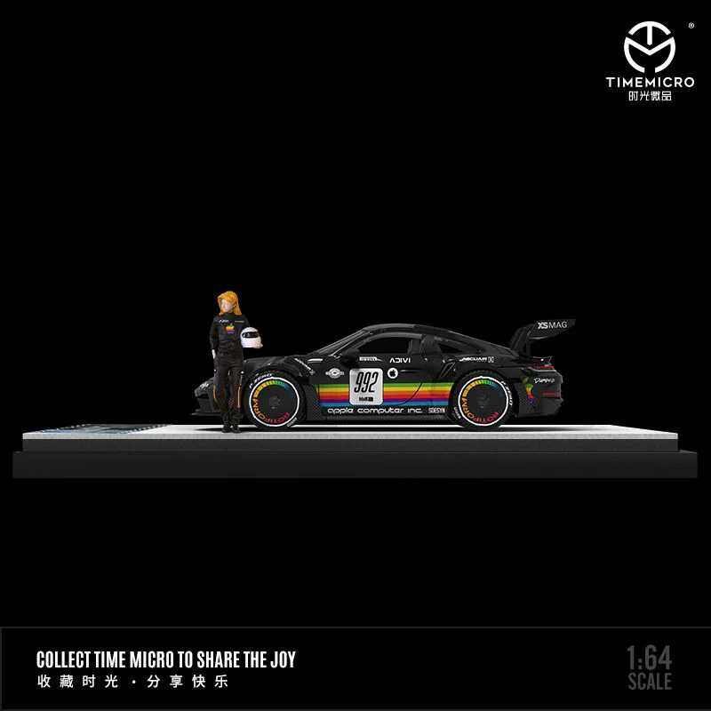TIME MICRO 1/64 992 GT3 RS Black Apple with Figurine TM644610-1 - Image 2