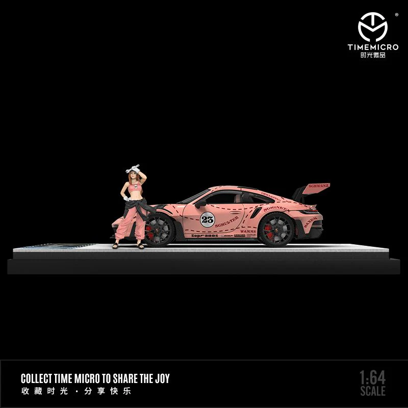 TIME MICRO 1/64 992 GT3 RS Pink Pig #23 with Figurine TM644604-1 - Image 2