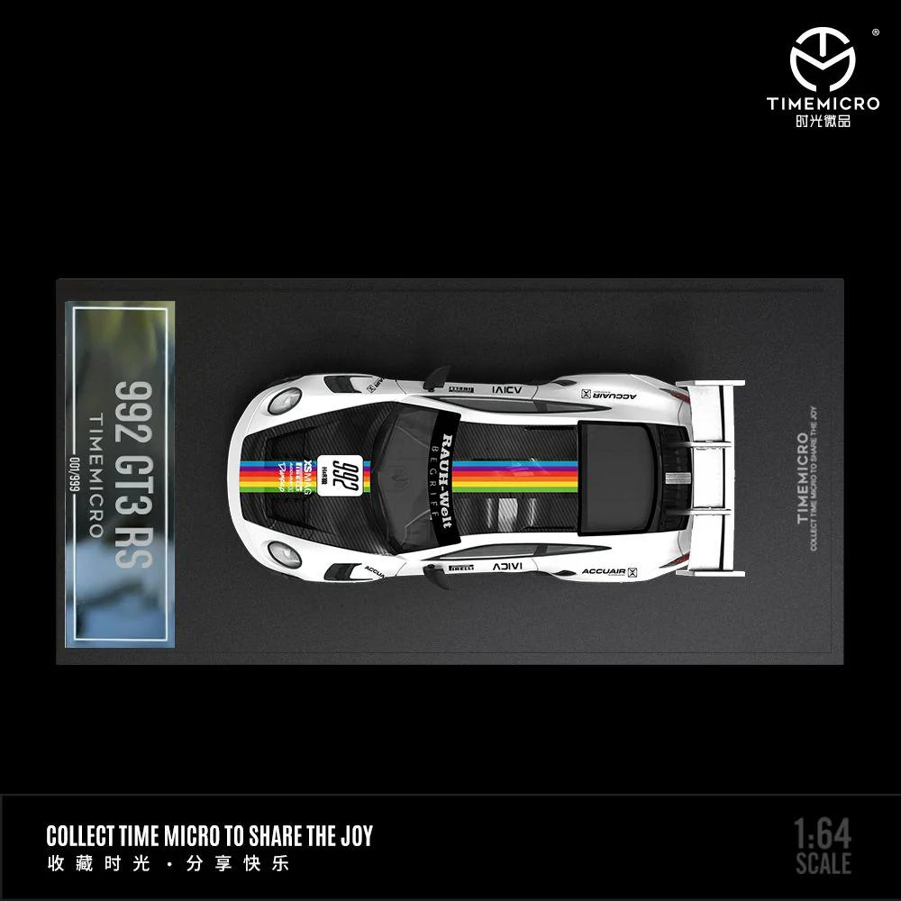 TIME MICRO 1/64 992 GT3 RS White Apple TM644611 - Image 2