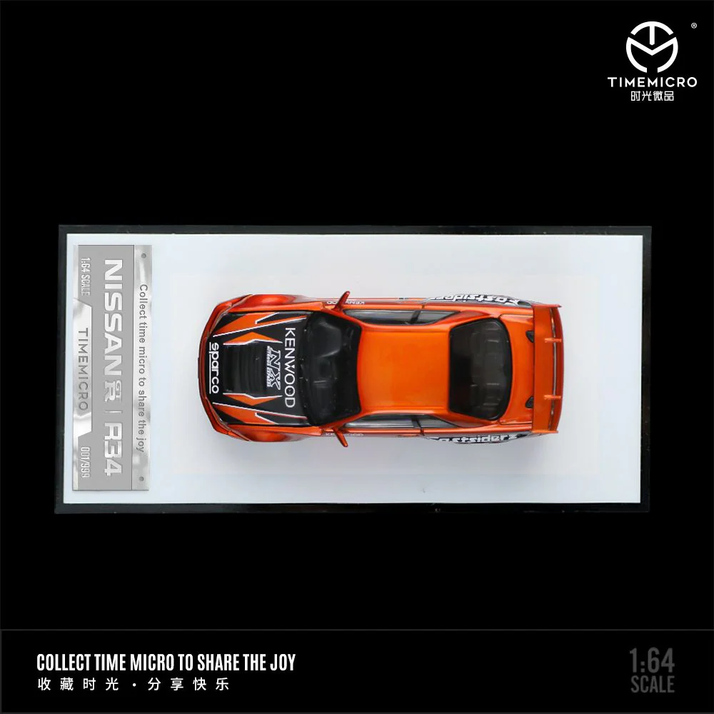 TIME MICRO 1/64 Need For Speed GT-R R34 Red / Orange with Figurine TM643423-1 - Image 2