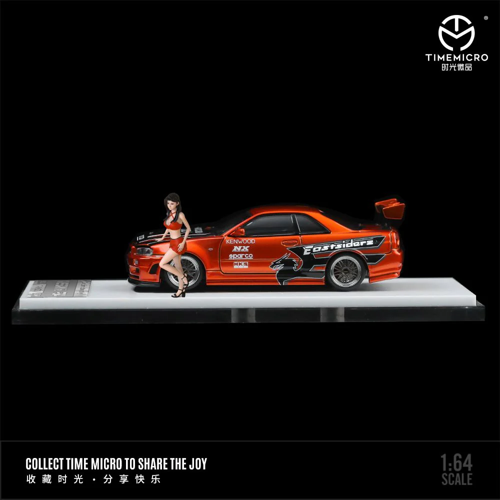 TIME MICRO 1/64 Need For Speed GT-R R34 Red / Orange with Figurine TM643423-1 - Image 3