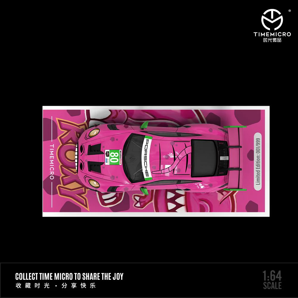 PREORDER TIME MICRO 1/64 Porsche 992 Tyrannosaurus Pink TM644616 (Approx. Release Date: JUNE 2024 and subject to the manufacturer's final decision) - Image 2
