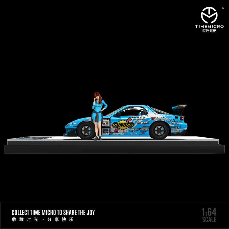 TIME MICRO 1/64 RE Amemiya RX-7 BLUE with Figurine - Image 2