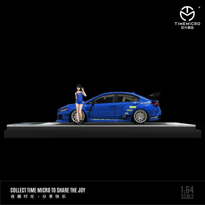 TIME MICRO 1/64 Subaru Impreza WRX-STI Blue with Figurine - Image 2
