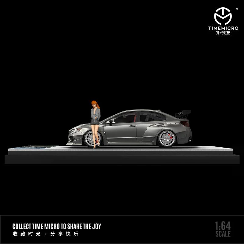 TIME MICRO 1/64 Subaru WRX STi Liquid Silver with Figurine - Image 2