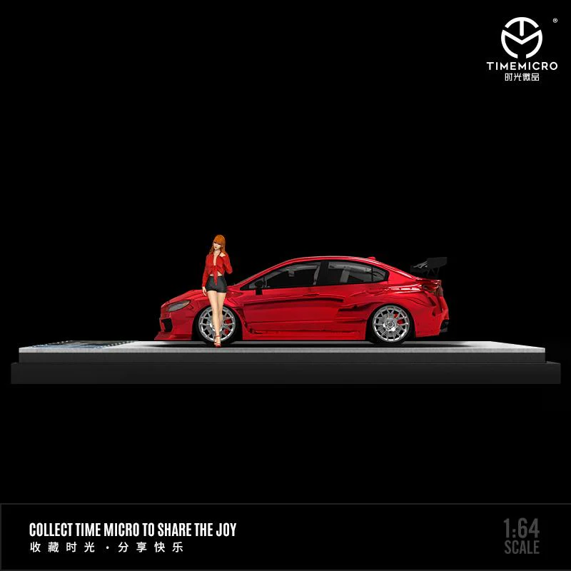 TIME MICRO 1/64 Subaru WRX STi Transpartent Red with Figurine - Image 2