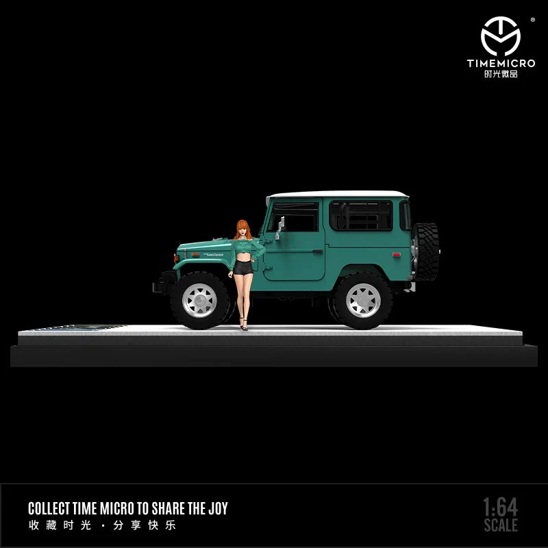 TIME MICRO 1/64 Toyota Land Cruiser FJ40 Green with Figurine - Image 2