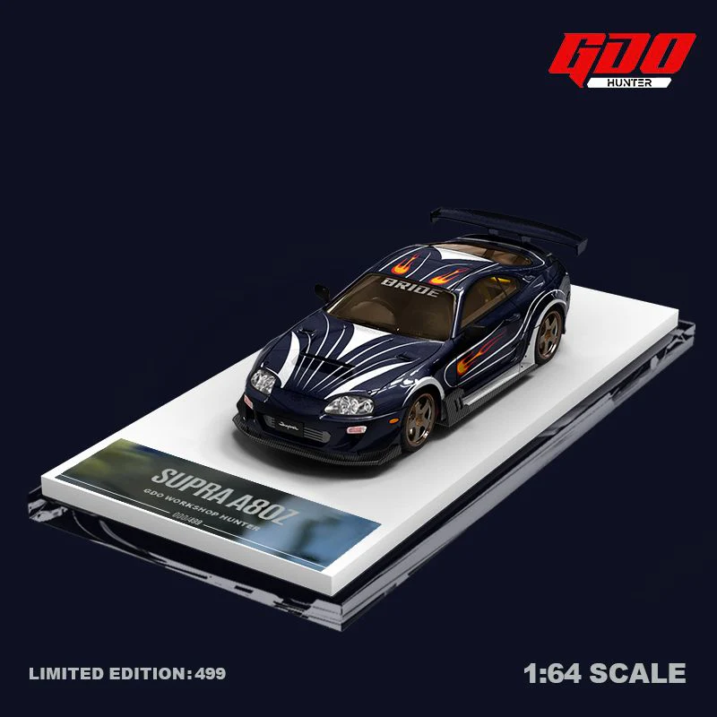 TIME MICRO x GDO Hunter 1/64 SUPRA A80Z NFS Black list #13 VIC Navy Blue GDO644420 - Image 4