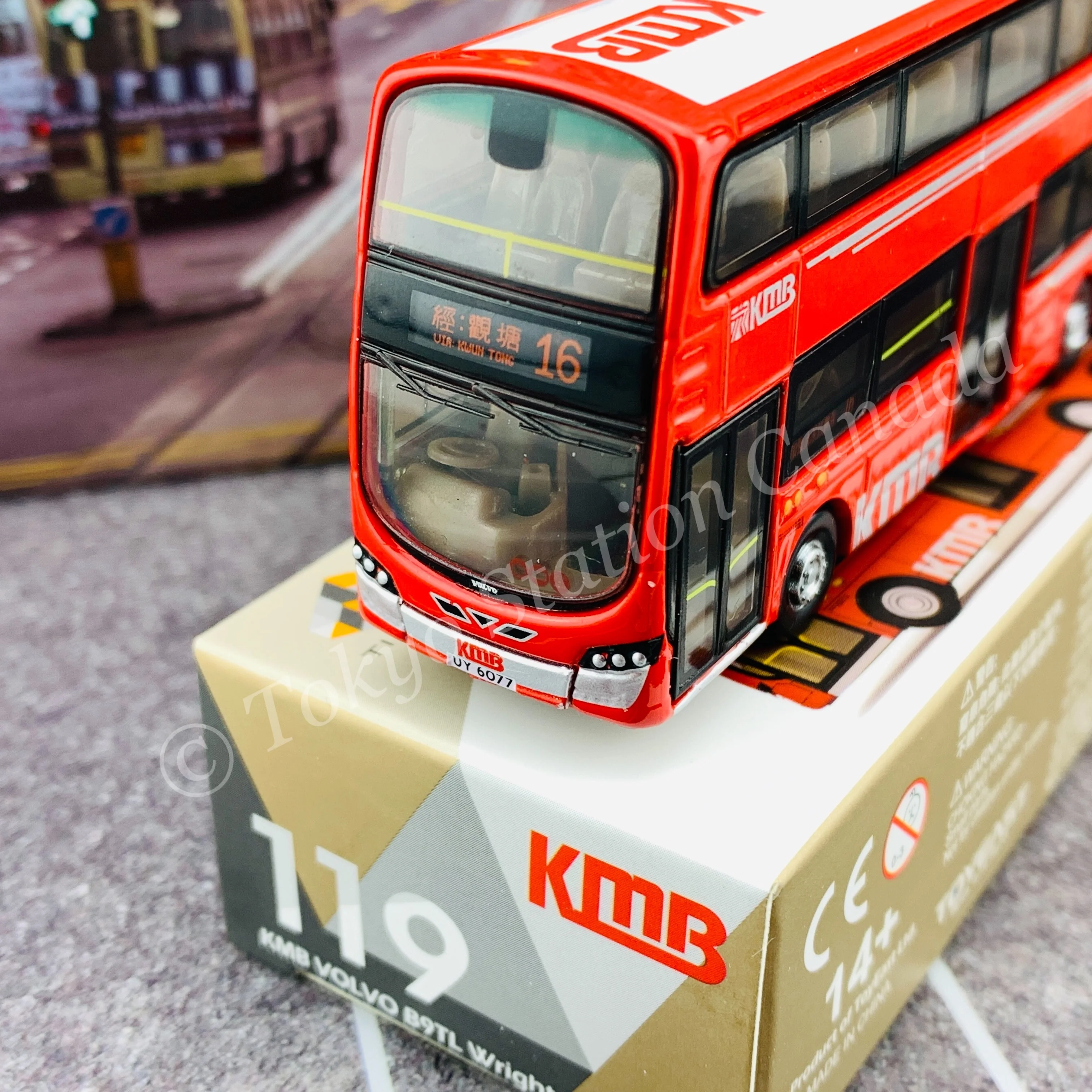 TINY 微影 119 KMB VOLVO B9TL Wright 九巴前衛富豪 B9TL (VIA : KWUN TONG 經 : 觀塘16) KMB2020108 - Image 2