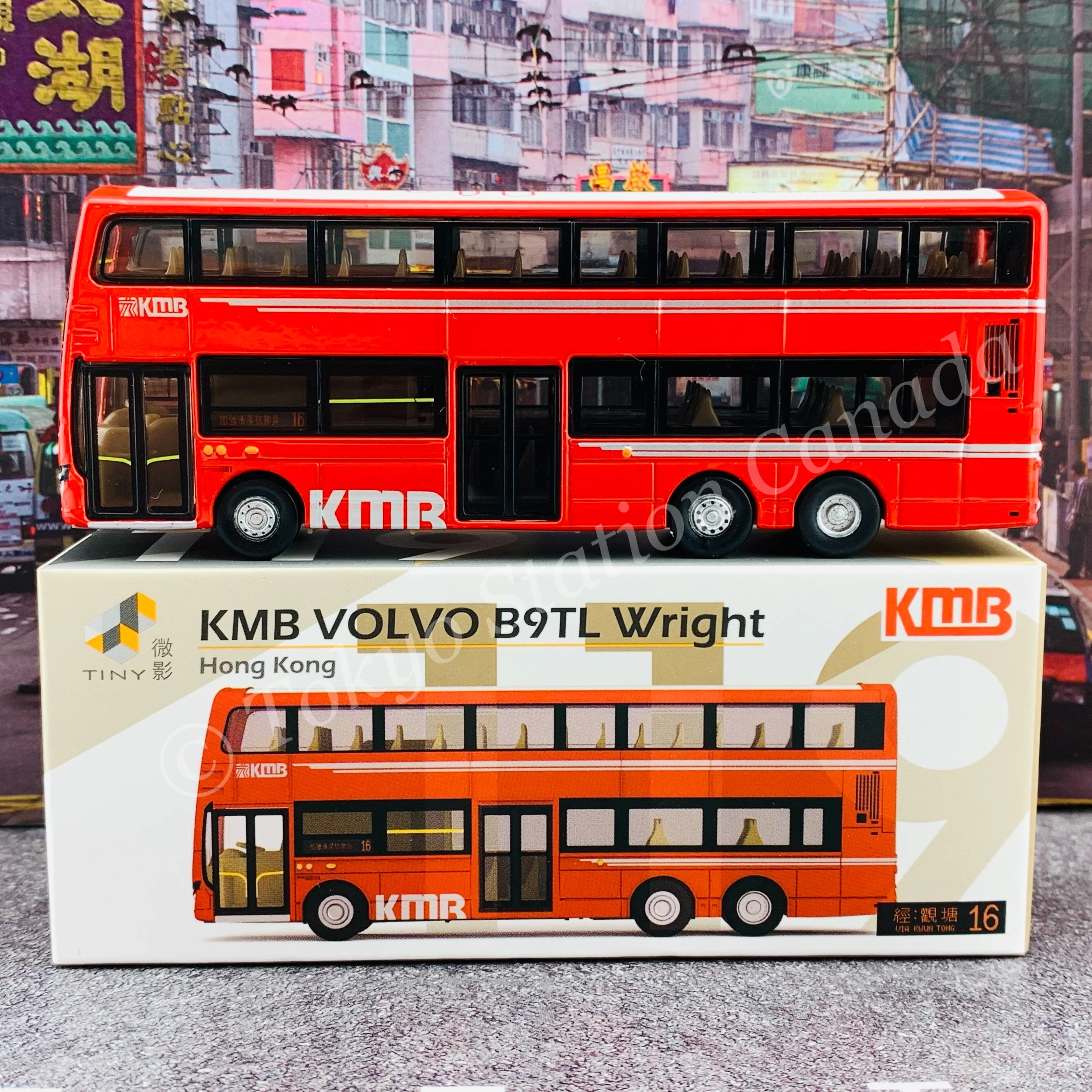 TINY 微影 119 KMB VOLVO B9TL Wright 九巴前衛富豪 B9TL (VIA : KWUN TONG 經 : 觀塘16) KMB2020108 - Image 3