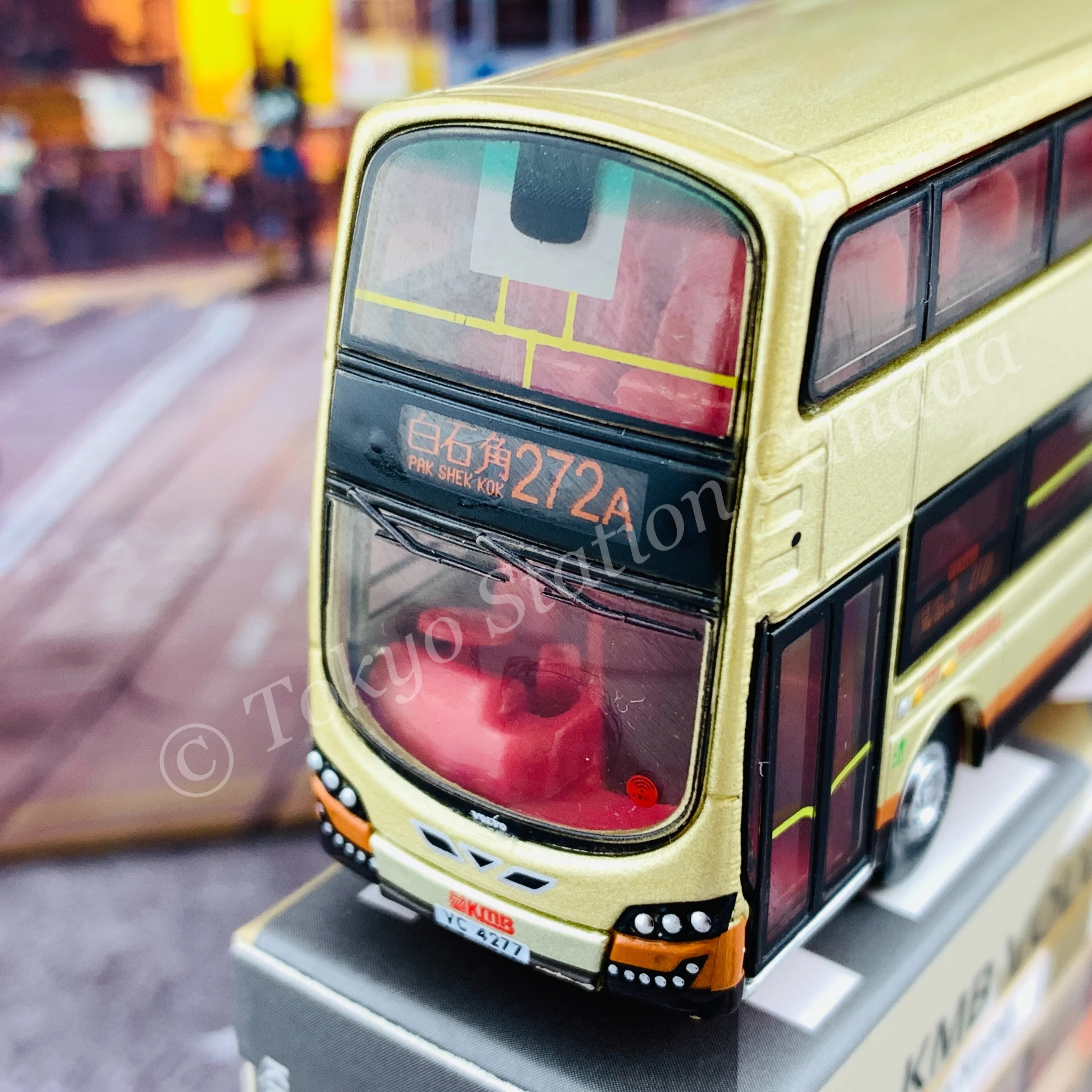 TINY 微影 120 Volvo B9TL Wright Gold (Pak Shek Kok 272A 白石角) 前衛富豪 B9TL (金色)  KMB2020107 - Image 2