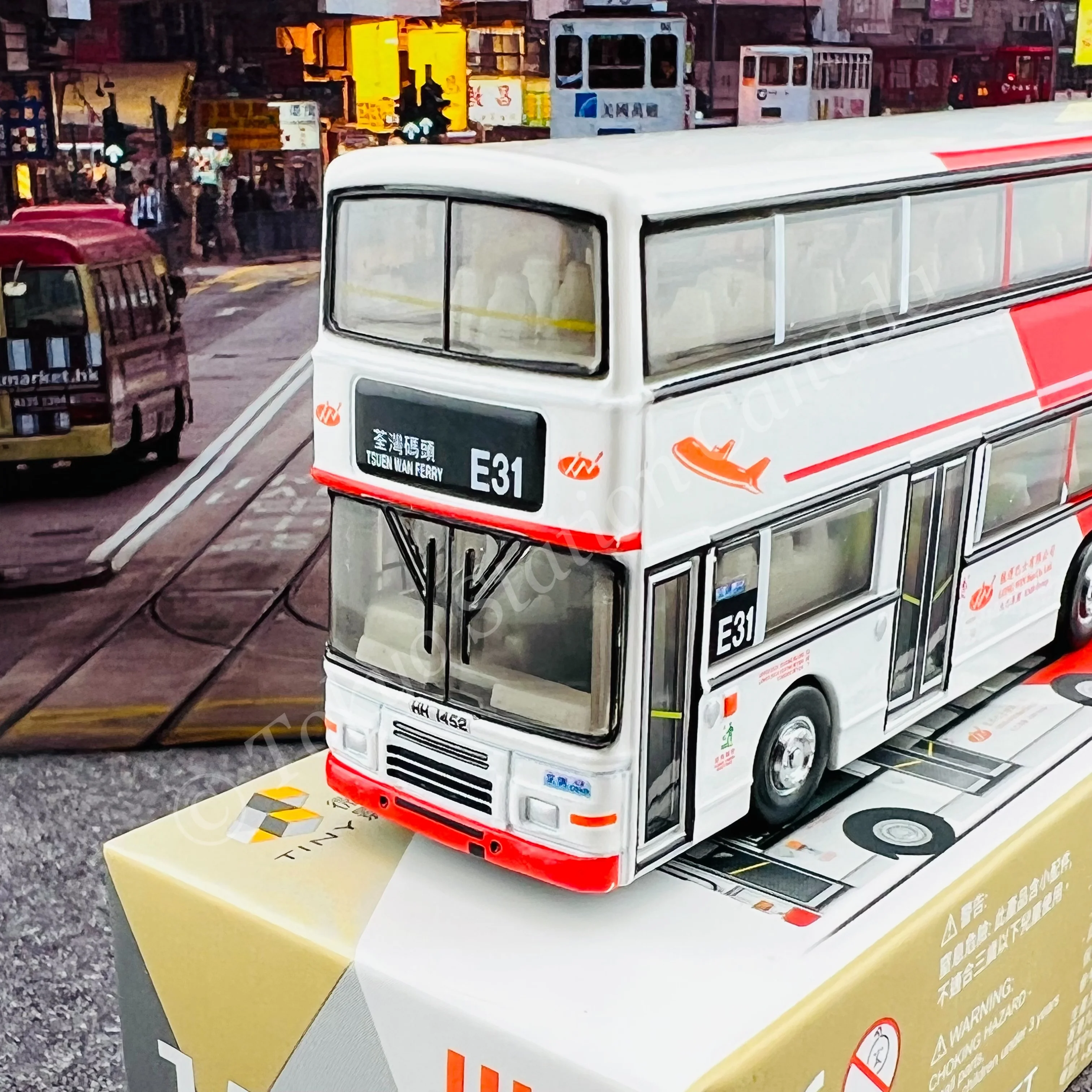 TINY 微影 150 LWB Volvo Olympian (Tsuen Wan Ferry E31 荃灣碼頭) KMB2020129 - Image 3