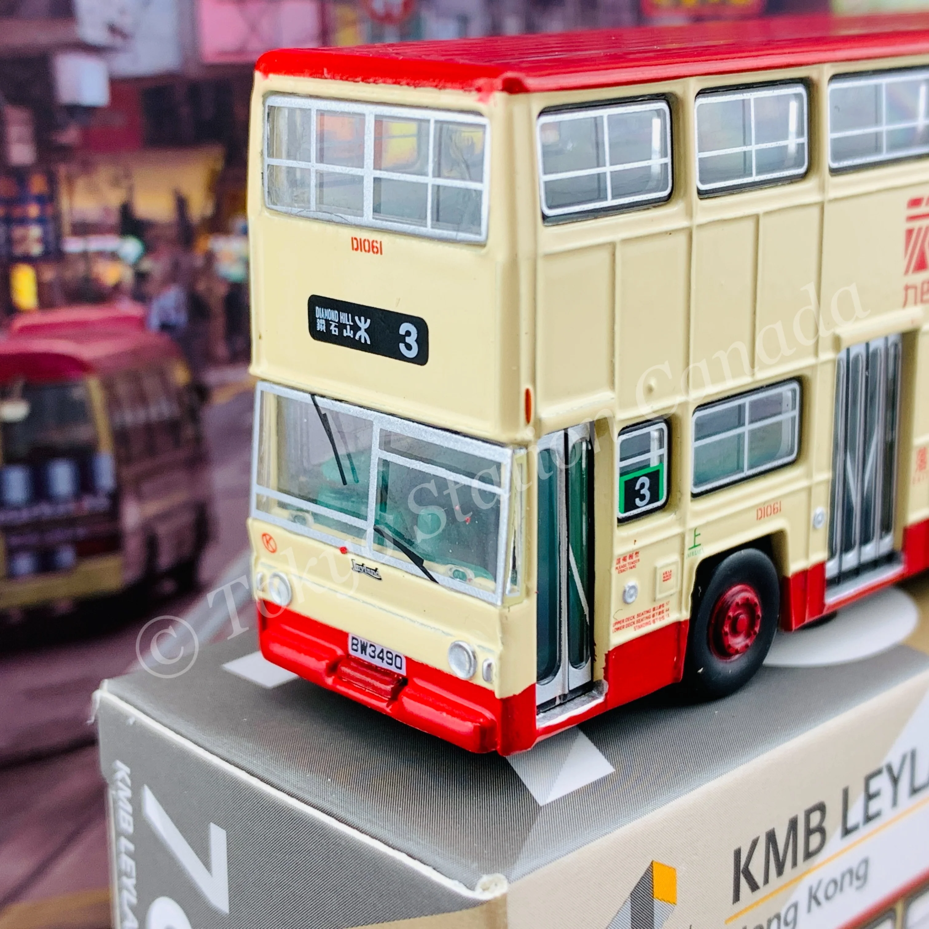 TINY 微影 78 KMB LEYLAND Fleetline BACo 九巴利蘭珍寶（平頂寶) 頂紅腳紅 (Diamond Hill 3 鑽石山) KMB2020132 - Image 2