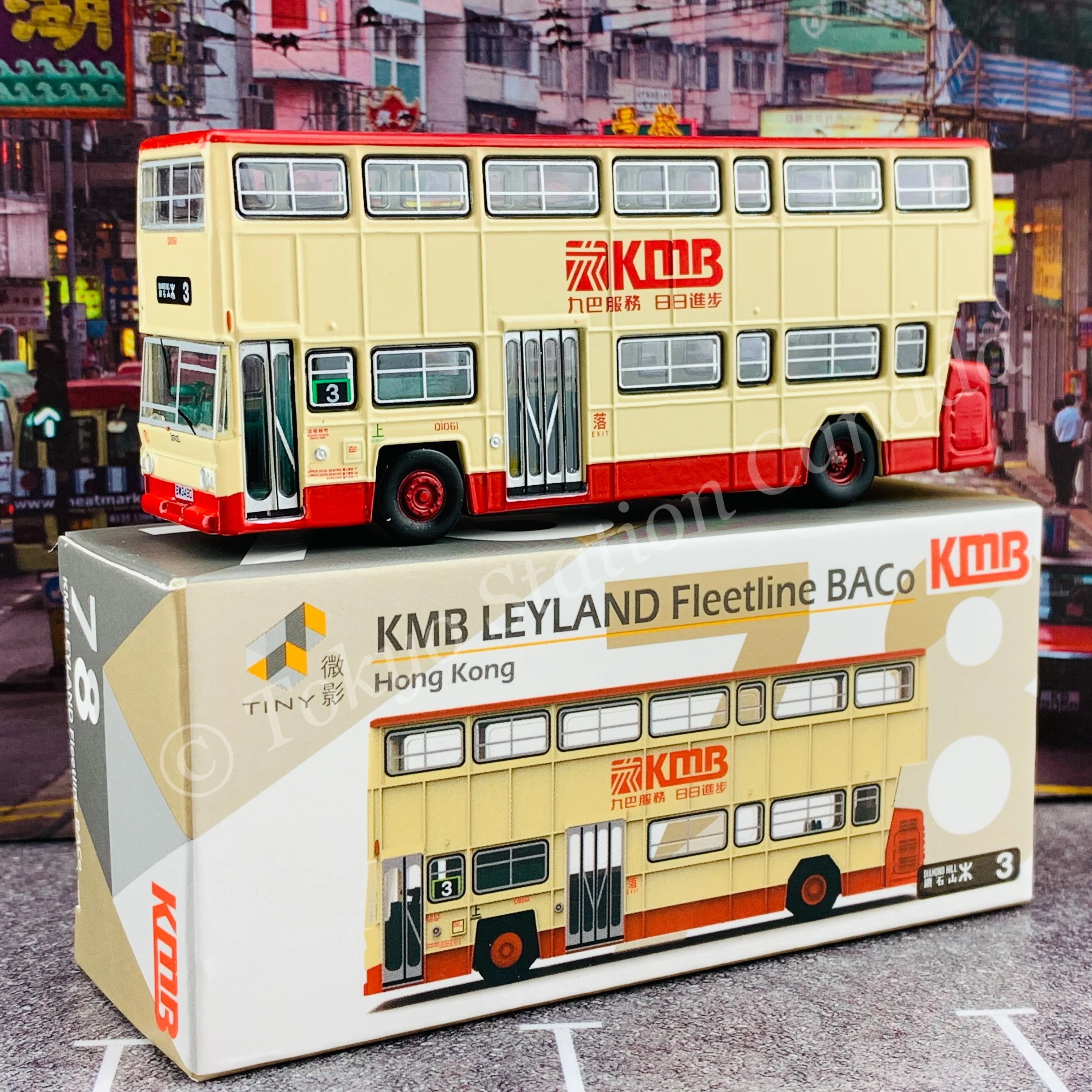 TINY 微影 78 KMB LEYLAND Fleetline BACo 九巴利蘭珍寶（平頂寶) 頂紅腳紅 (Diamond Hill 3 鑽石山) KMB2020132 - Image 4