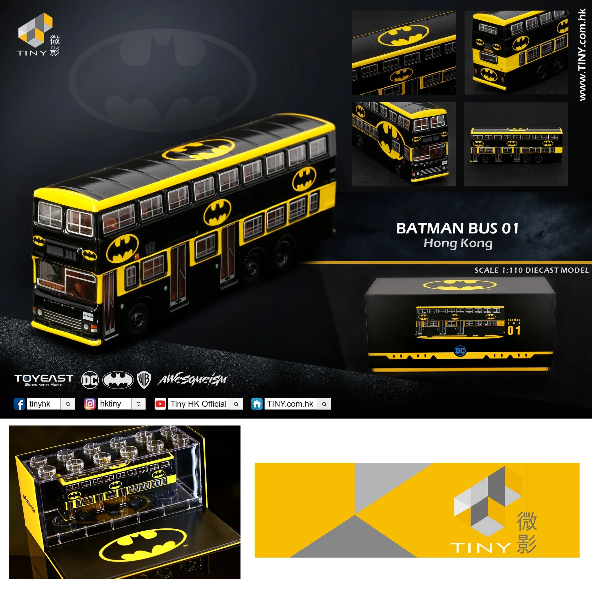 TINY 微影 KMB DENNIS Dragon 12m Batman with display case BUS001 - Image 3