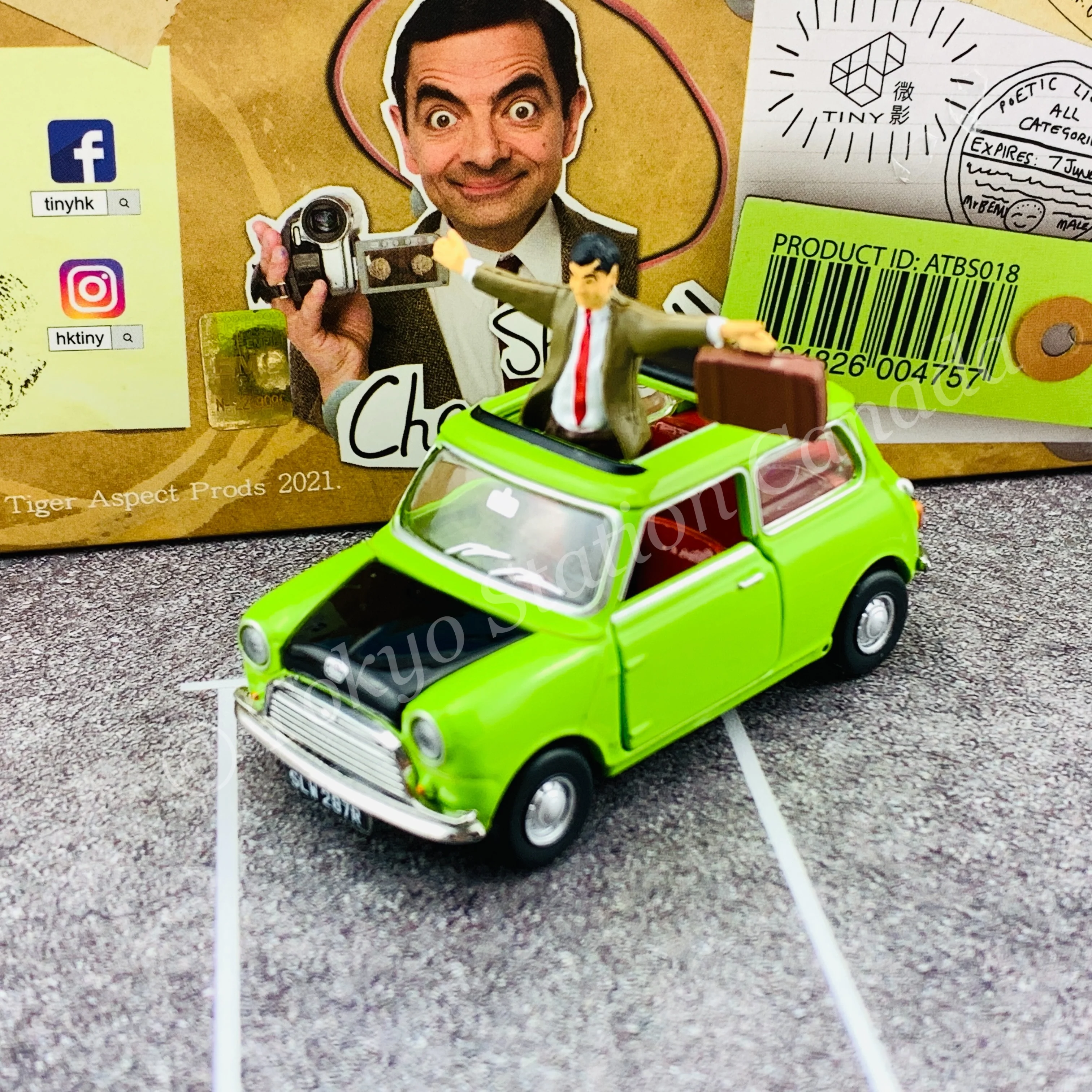 TINY 微影 Mr Bean's MINI Set ( Sunroof open Mini cooper + Mr Bean's Figure with suitcase) LHD ATBS018 - Image 3