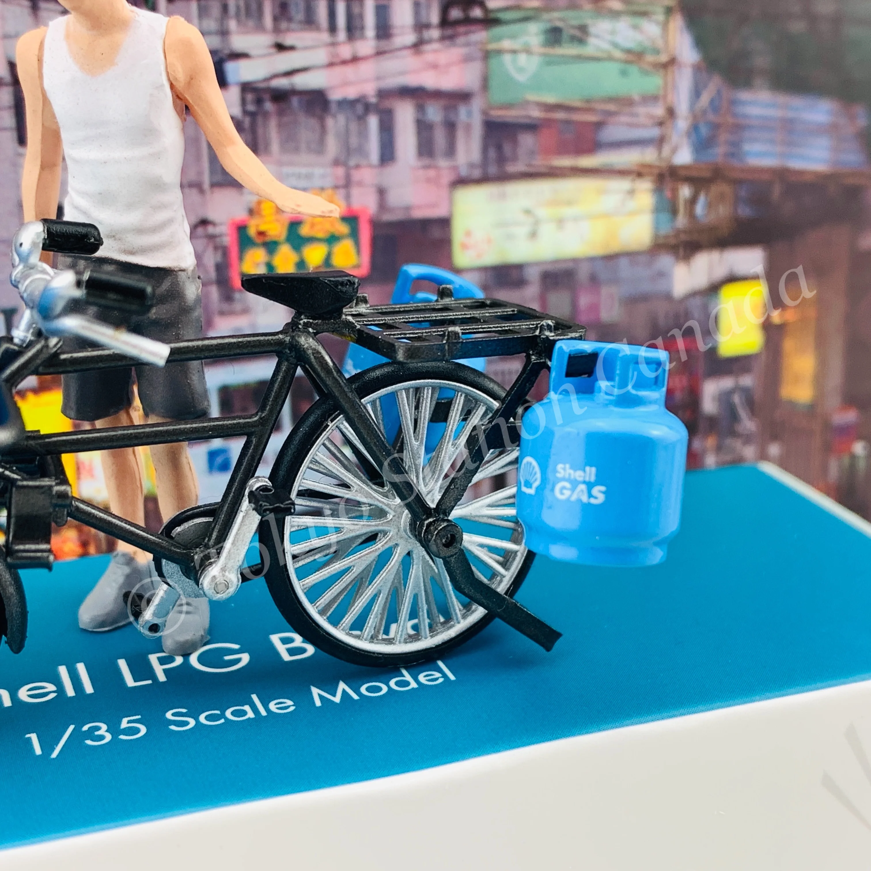 TINY 微影 1/35 Shell Bottled LPG Bicycle 香港石油氣單車 ATC35014 - Image 3
