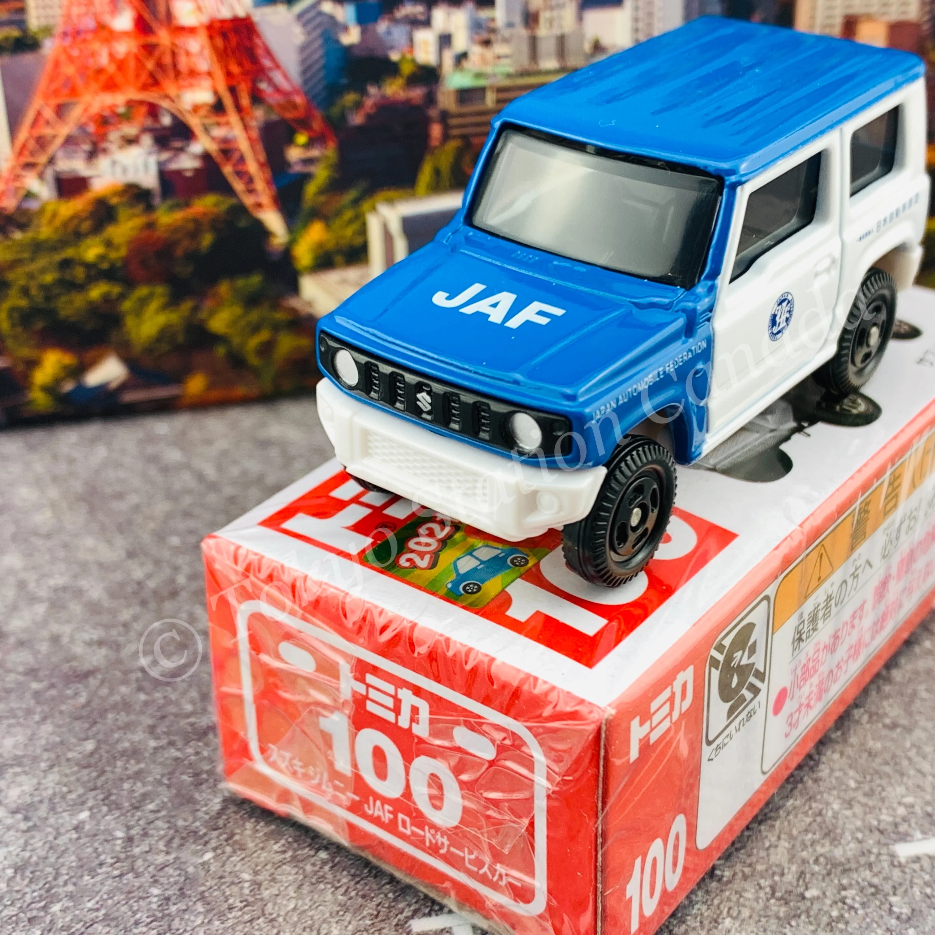 TOMICA 100 Suzuki Jimny JAF Road Service Car 4904810175551 - Image 2