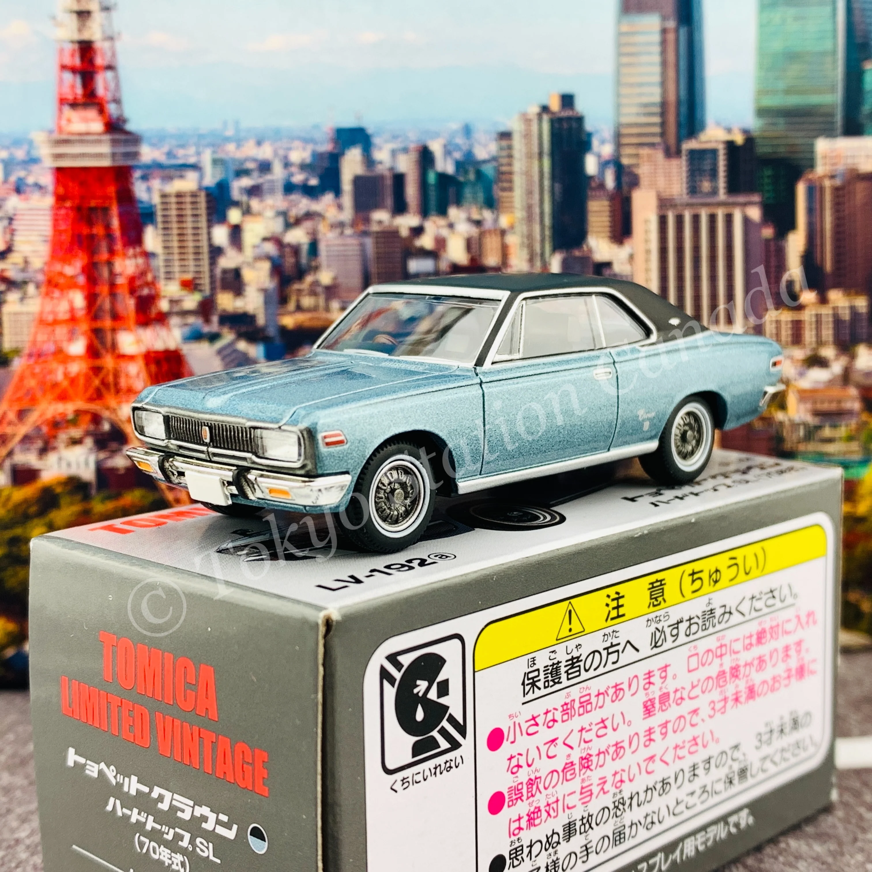 Tomytec Limited Vintage 1/64 Toyopet Crown Hardtop SL 70 Year (Blue / Black) LV-192a - Image 2