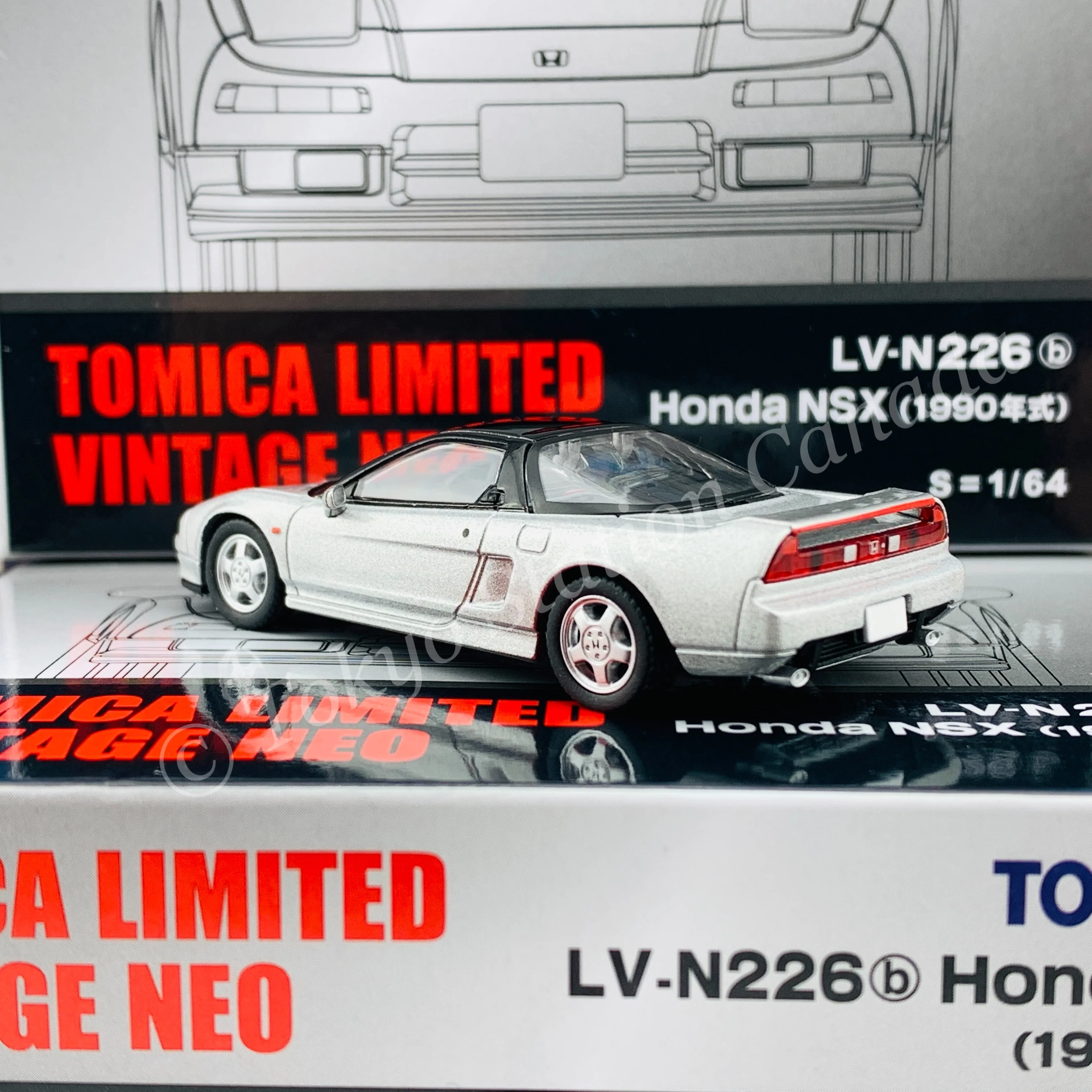 Tomytec Limited Vintage Neo 1/64 Honda NSX SILVER LV-N226b - Image 5