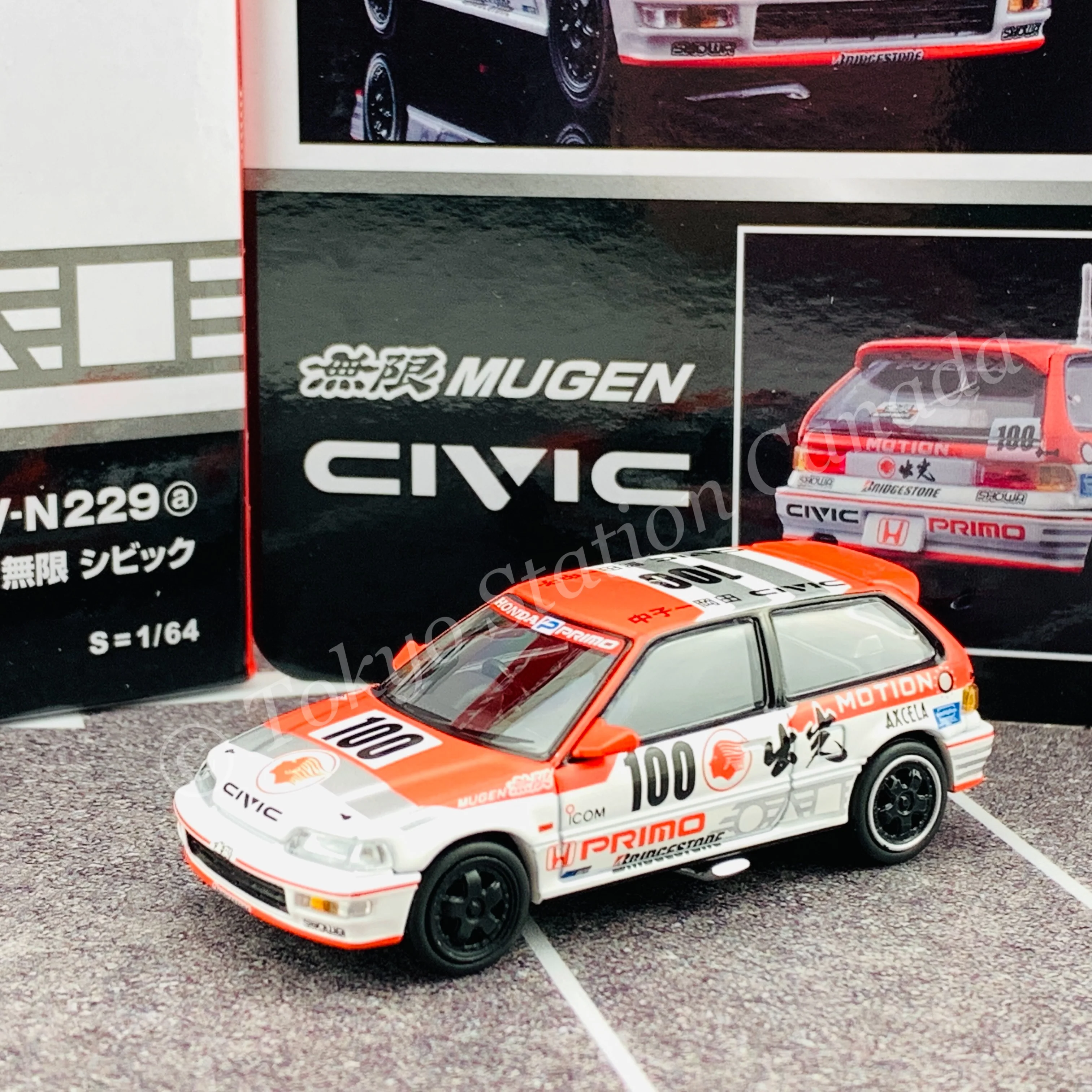 Tomytec Limited Vintage Neo 1/64 Idemitsu MOTION Infinite Honda Civic LV-N229a - Image 2