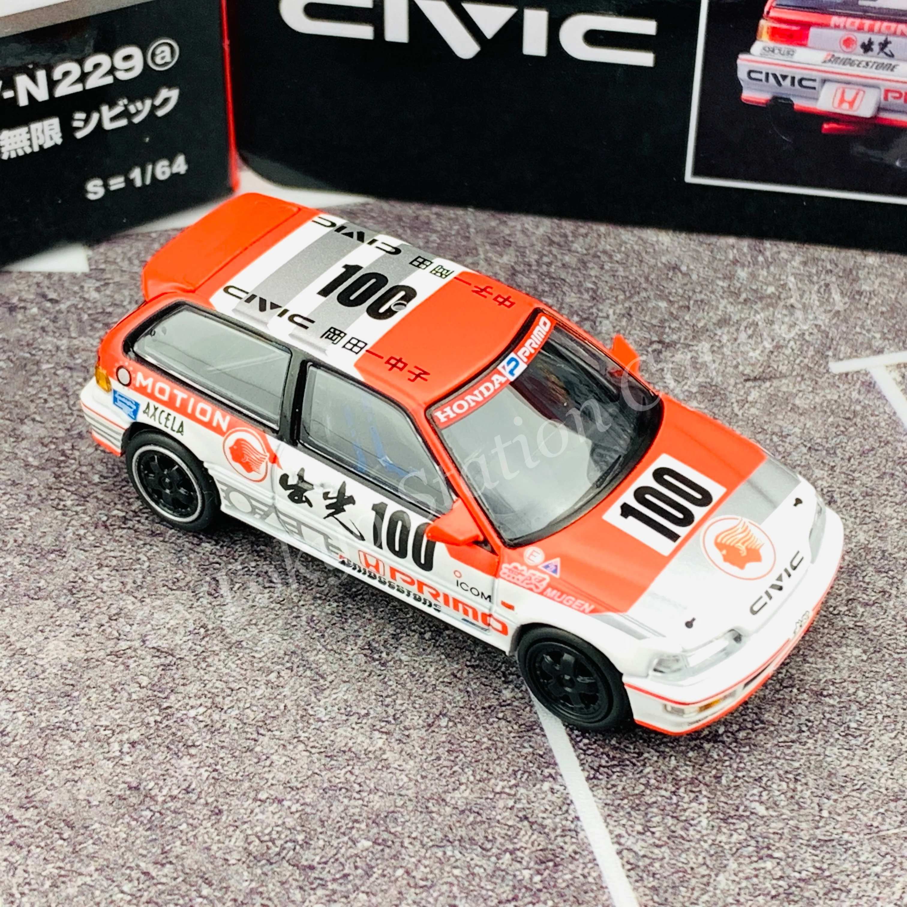 Tomytec Limited Vintage Neo 1/64 Idemitsu MOTION Infinite Honda Civic LV-N229a - Image 3