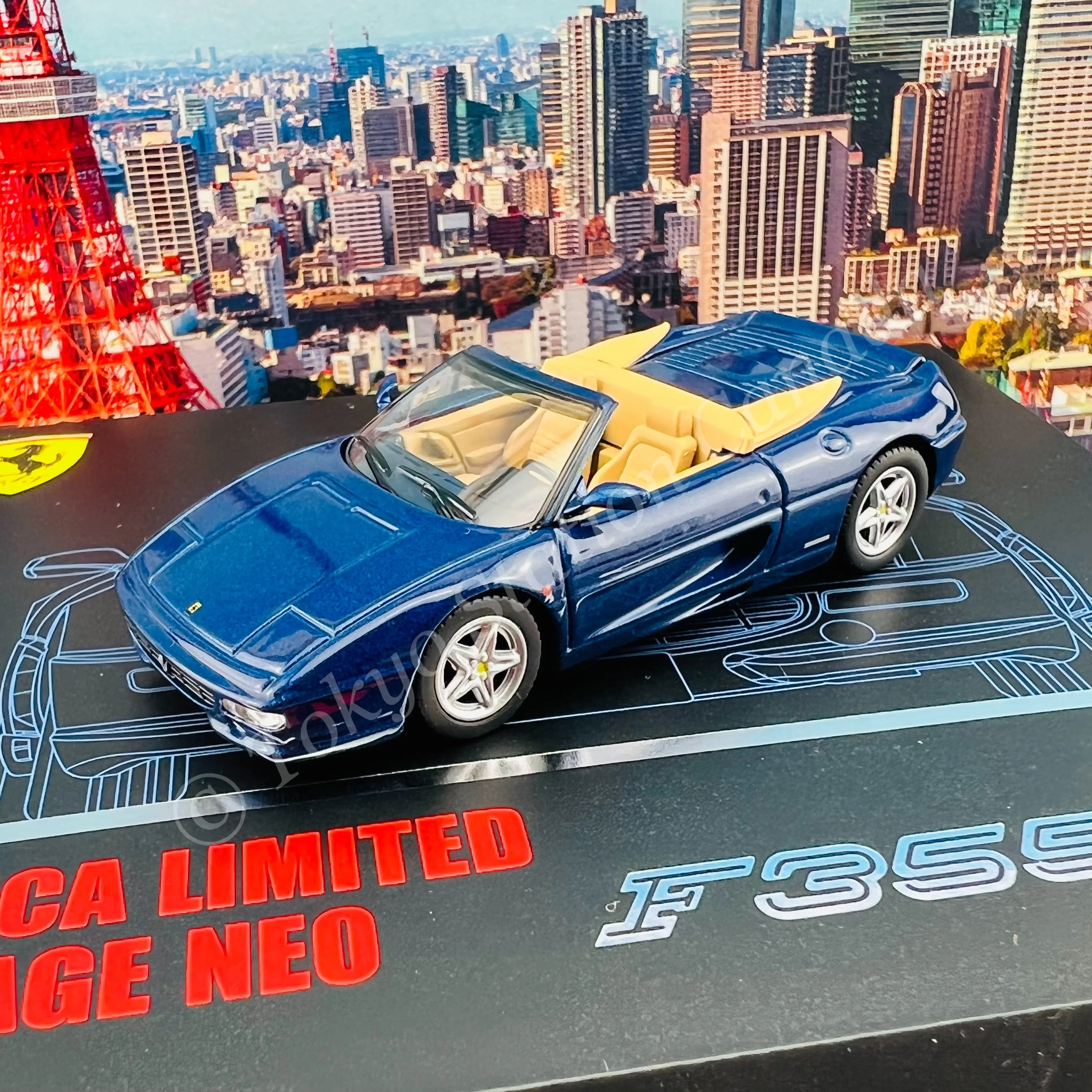 Tomytec Limited Vintage Neo 1/64 LV-NEO Ferrari F355 Spider DARK BLUE - Image 5