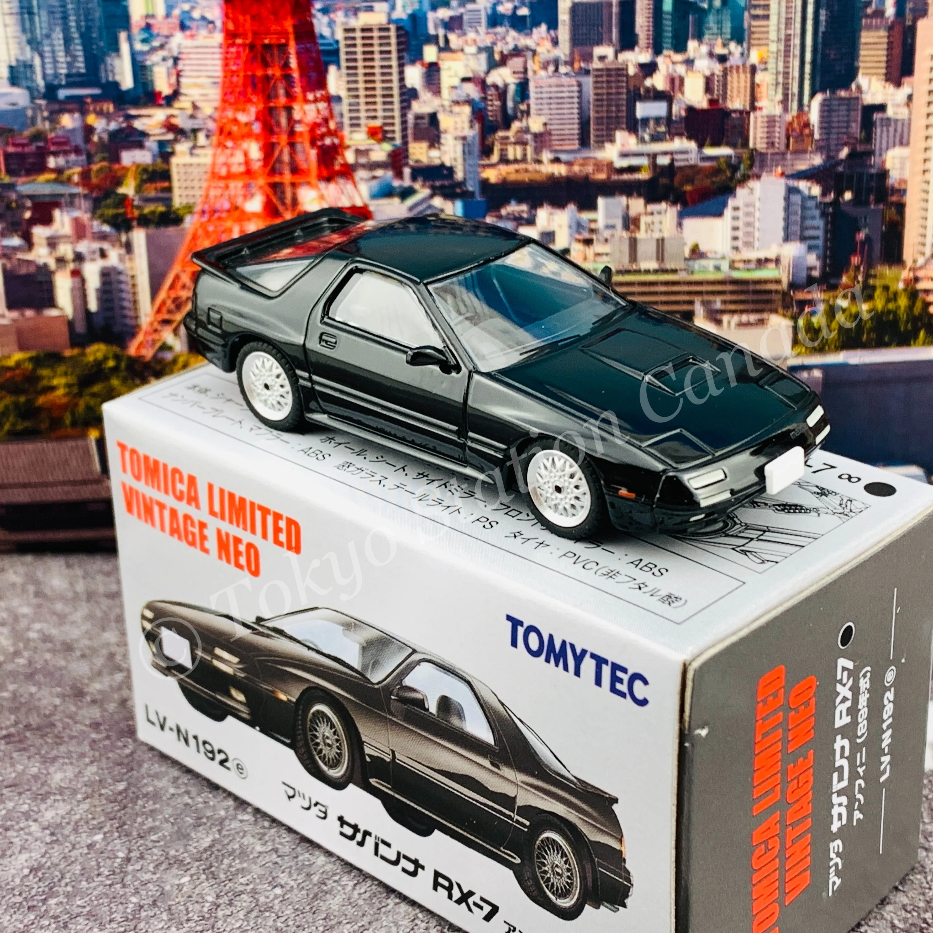 Tomytec Tomica Limited Vintage Neo 1/64 Mazda Savannah RX-7 éfini (black) LV-N192e - Image 5