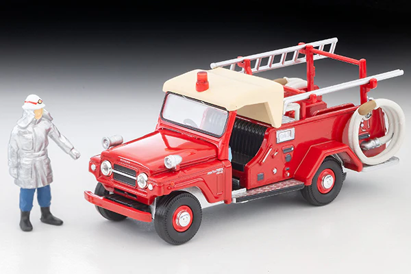 TOMYTEC TLV 1/64 Nissan Patrol Fire Pump Truck (with figure) LV-31c - Image 3