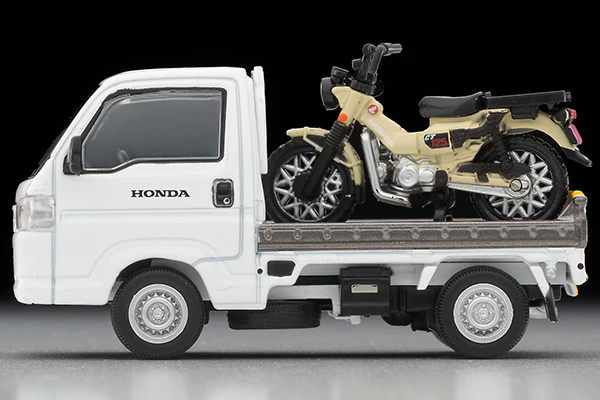TOMYTEC TLVN 1/64 Honda Acty Truck Motorcycle Shop Specification (White) with Honda CT125 Hunter Cub) LV-N330a - Image 6