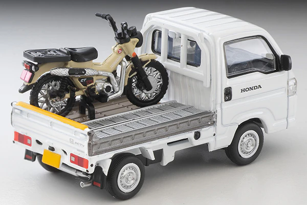 TOMYTEC TLVN 1/64 Honda Acty Truck Motorcycle Shop Specification (White) with Honda CT125 Hunter Cub) LV-N330a - Image 8