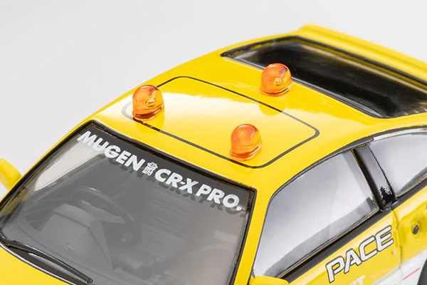 TOMYTEC TLVN 1/64 Honda Ballard Sports CR-X MUGEN CR-X PRO Suzuka Circuit Pace Car (Yellow/White) LV-N318b - Image 6
